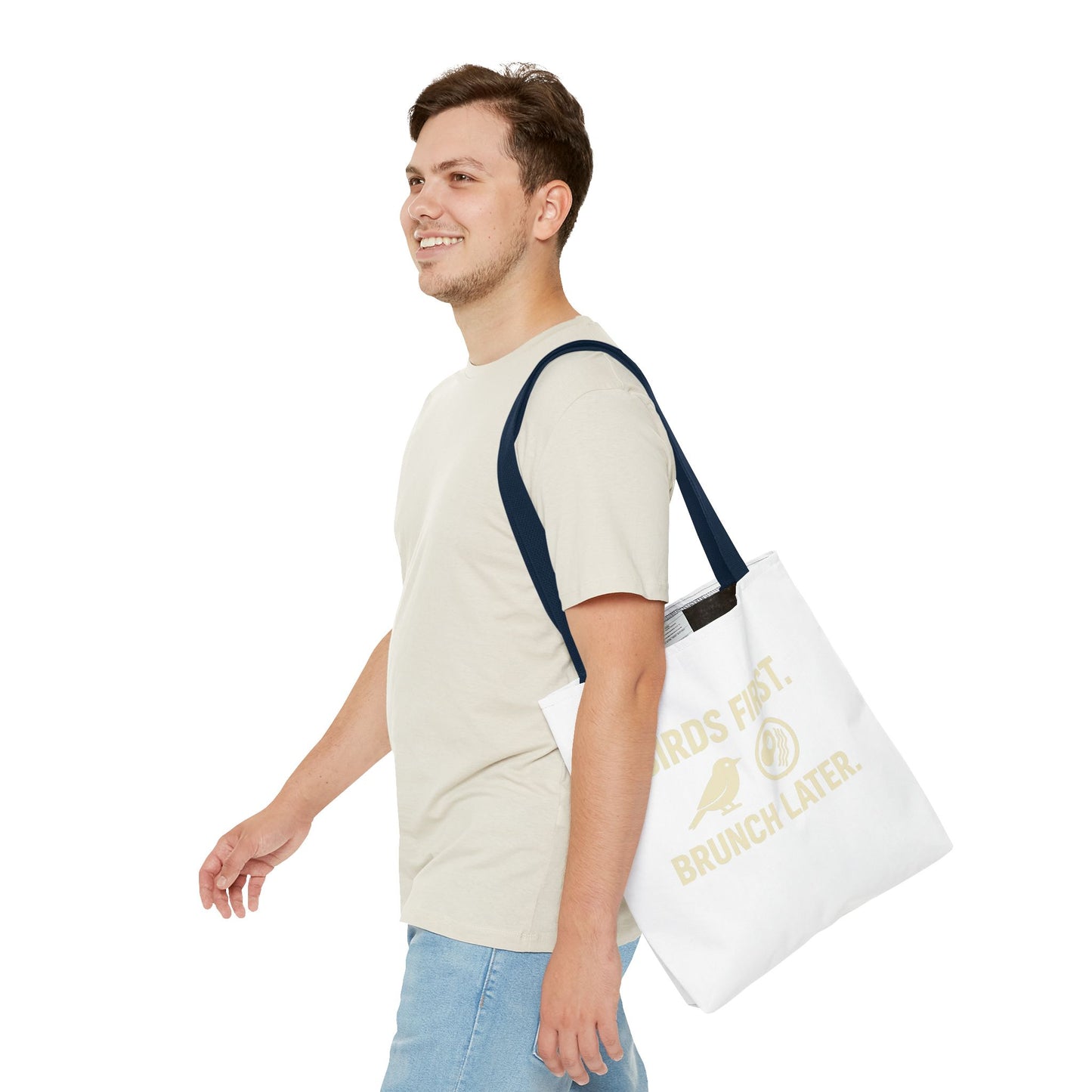 Birds First Brunch Later Tote Bag - Fun Grocery Bag, Eco-Friendly Shopping Tote, Perfect Gift for Brunch Lovers, Weekend Outings