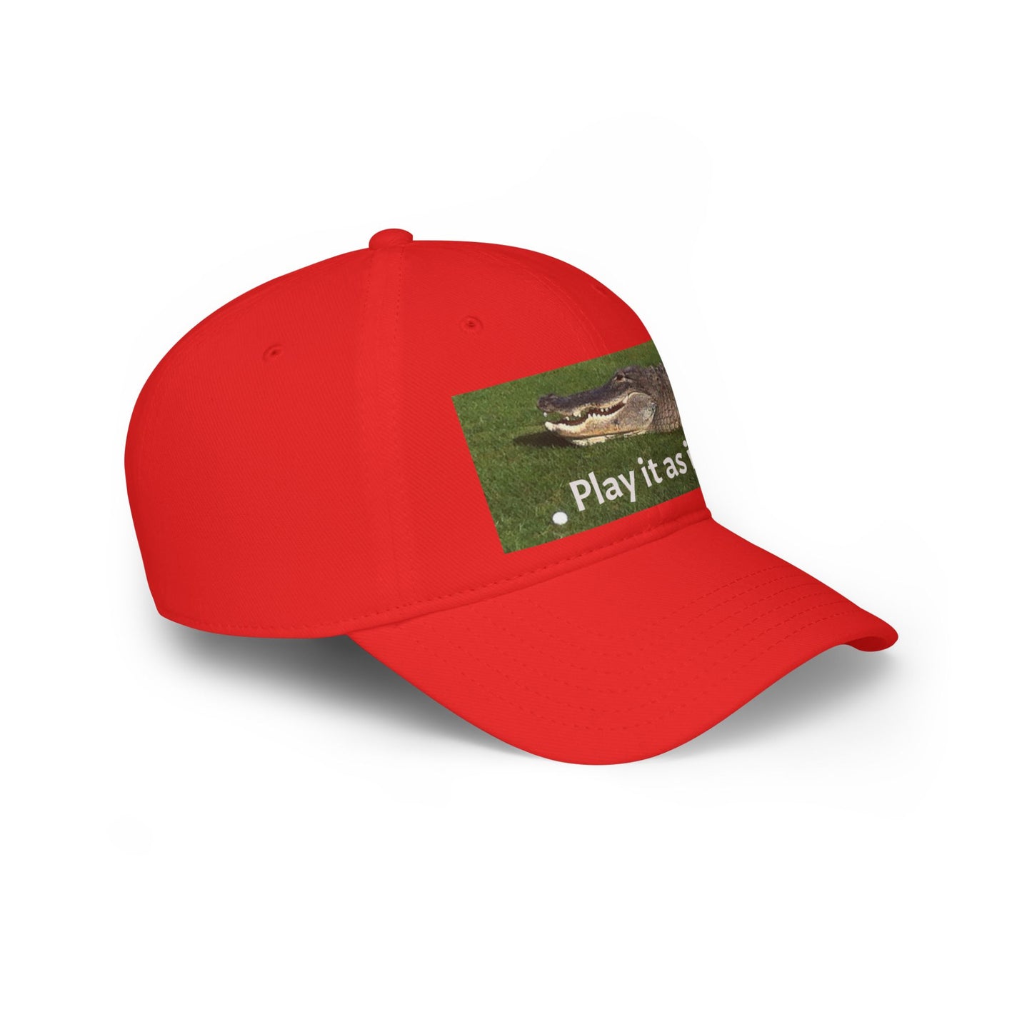 Play it as it Lies Baseball Cap, Casual Headwear for Golfers, Funny Golf Gift, Outdoor Sports Cap, Adjustable Red Cap