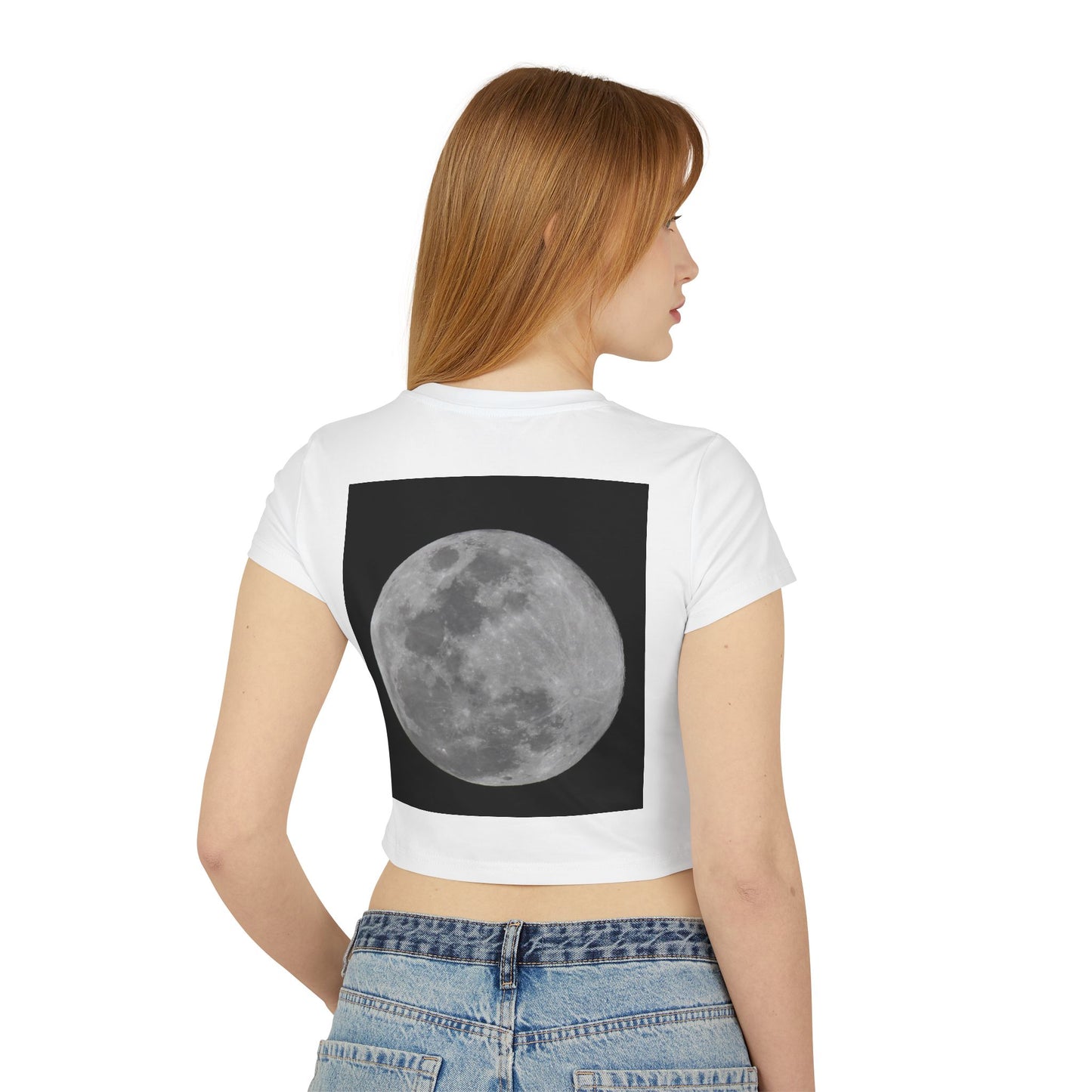 Moon Phase Women's Baby Tee, Cute Astronomy Shirt, Casual Summer Top, Gift for Nature Lovers, Lunar Design Tee