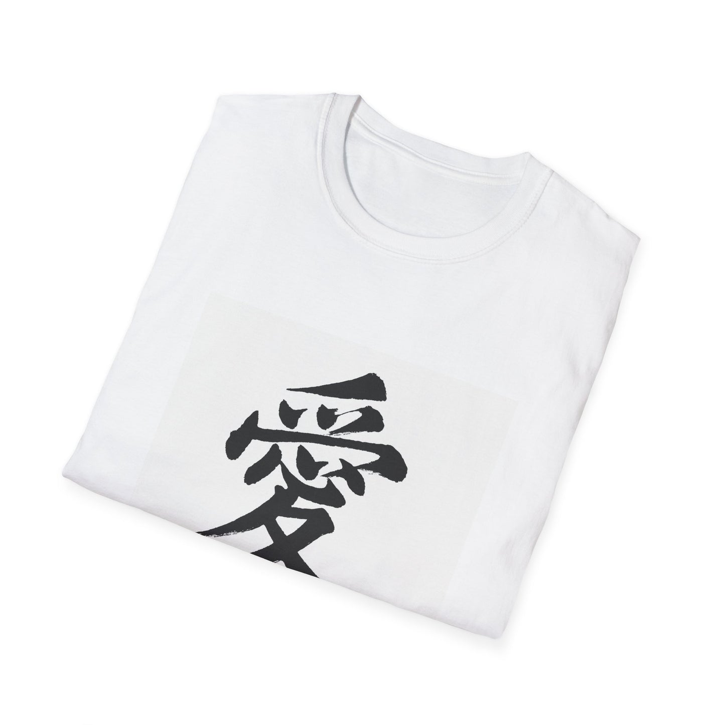 Japanese Love Symbol Unisex Softstyle T-Shirt, Casual Wear, Gift for Friends, Valentine's Day, Cultural Apparel, Streetwear