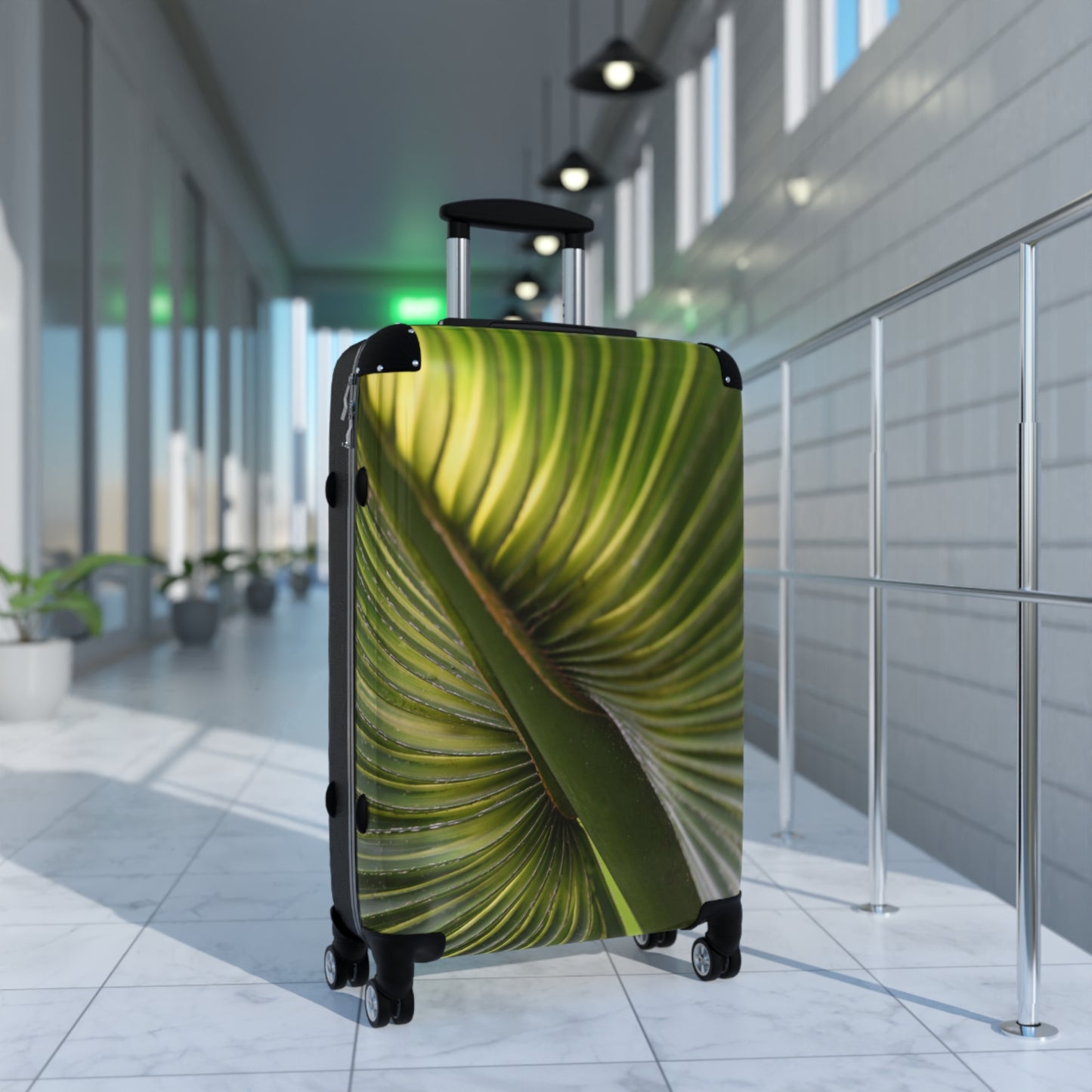 Tropical Leaf Suitcase, Travel Luggage, Vacation Bag, Chic Baggage, Adventure Gear, Eco-Friendly Travel