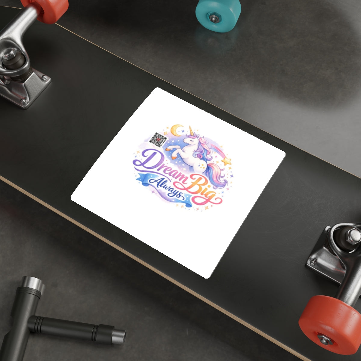Dream Big Always Unicorn Die-Cut Sticker – Inspirational Pastel Vinyl Sticker for Laptops, Journals & Gifts
