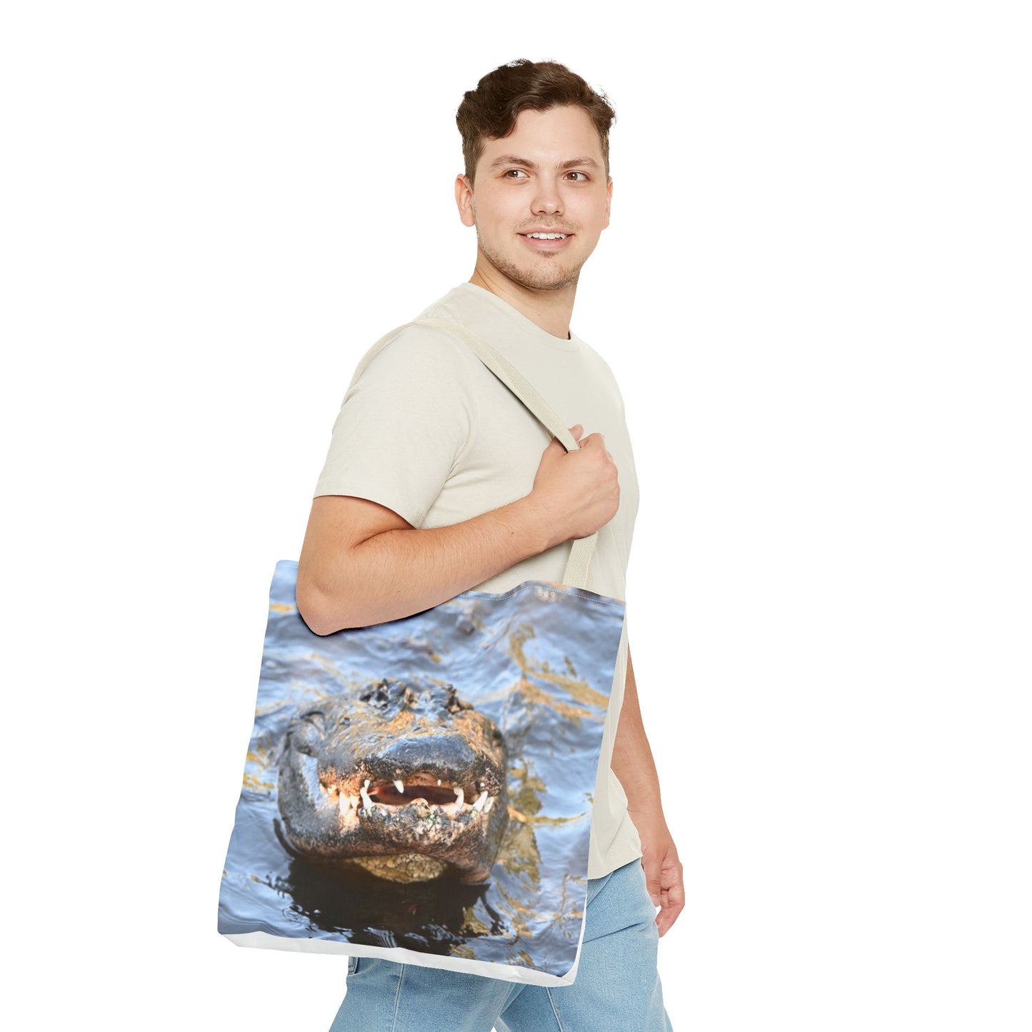 Alligator Print Tote Bag, Eco-Friendly Shopping Bag, Wildlife Lover Gift, Summer Essential, Beach Tote, Animal Lover Accessories