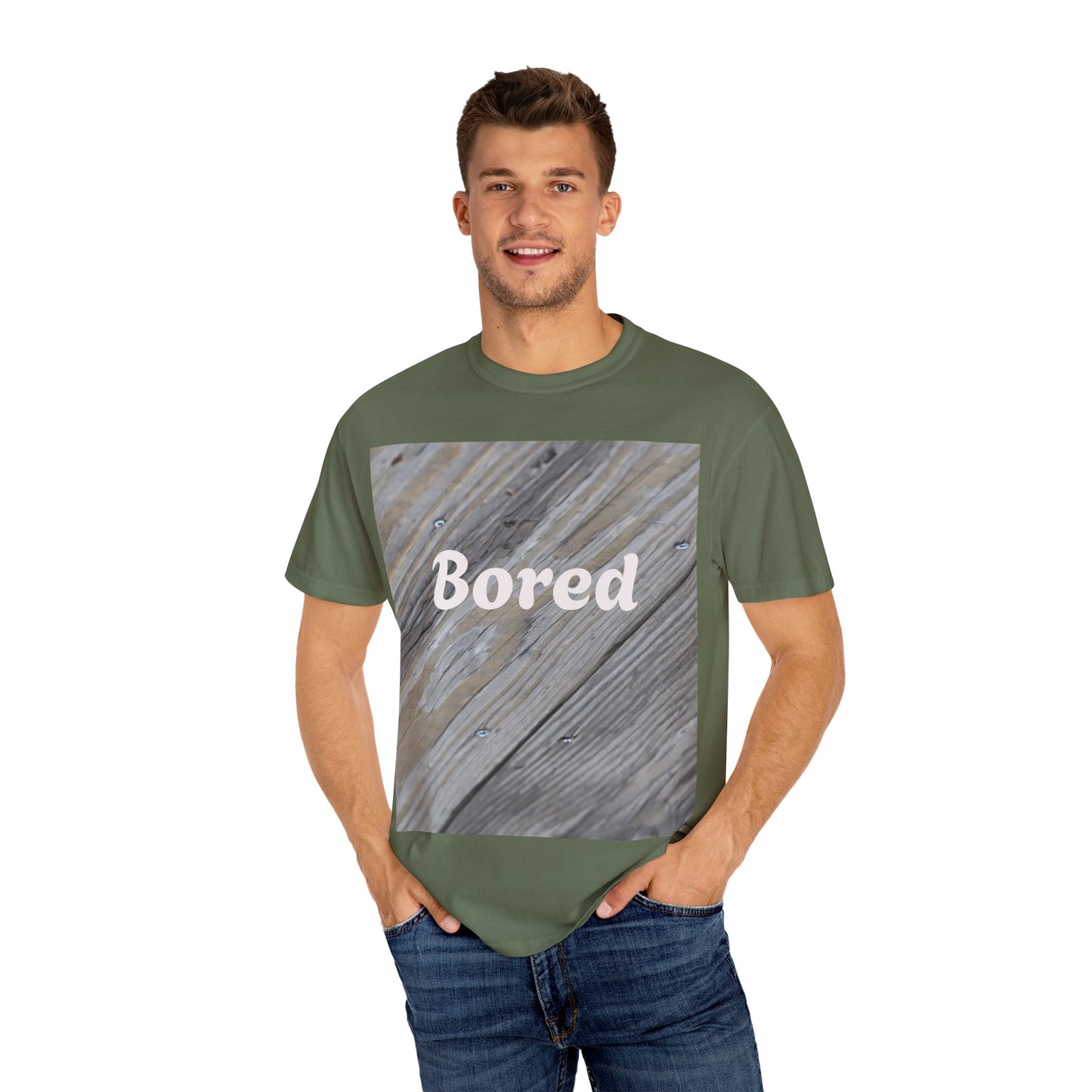Bored Unisex Garment-Dyed T-Shirt, Casual Tee, Relaxed Shirt, Gift for Teens, Everyday Wear, Comfortable Clothing