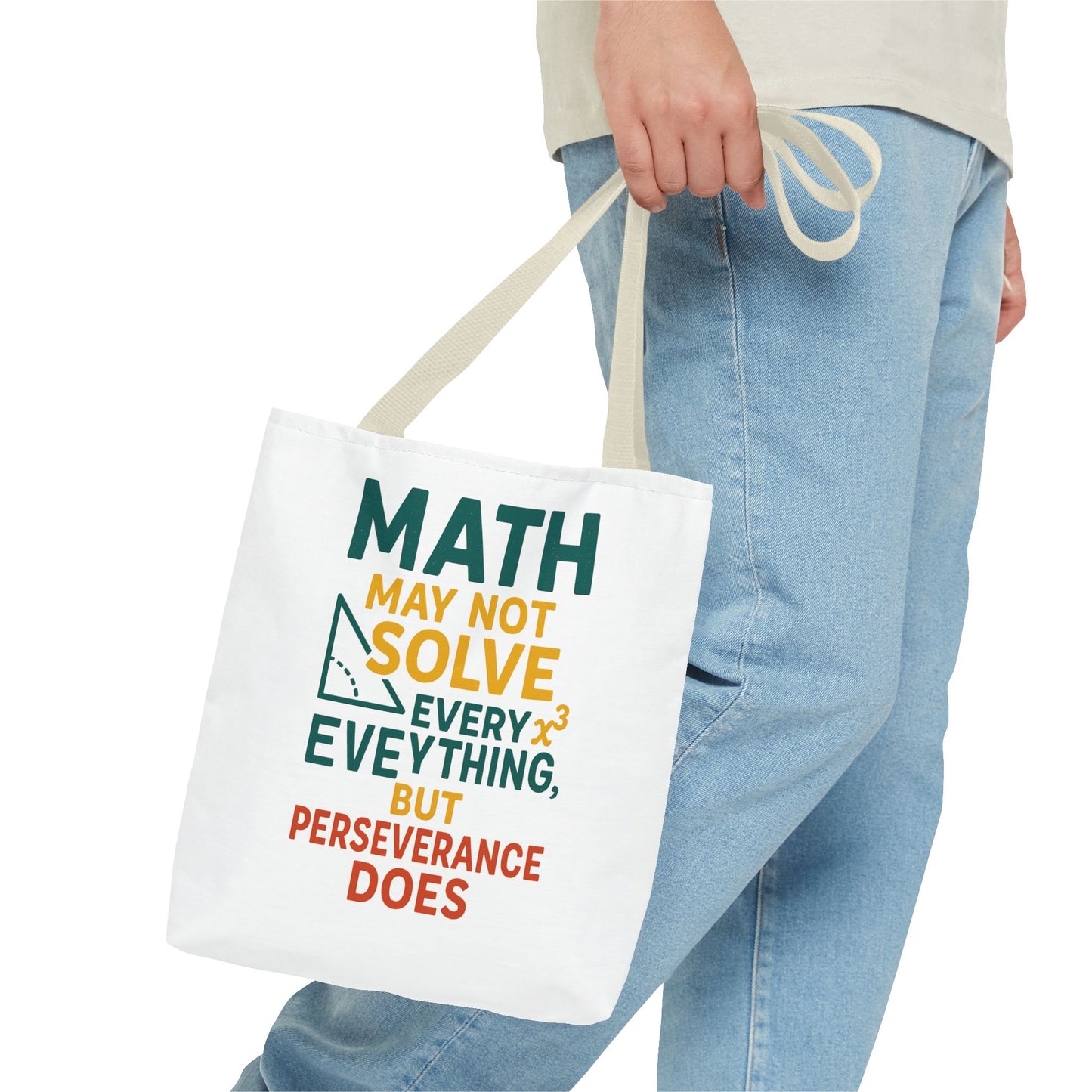 Inspirational Math Tote Bag, Motivational Carry-all, Teacher's Gift, Student Accessory, Study Essentials, QR Code Bag