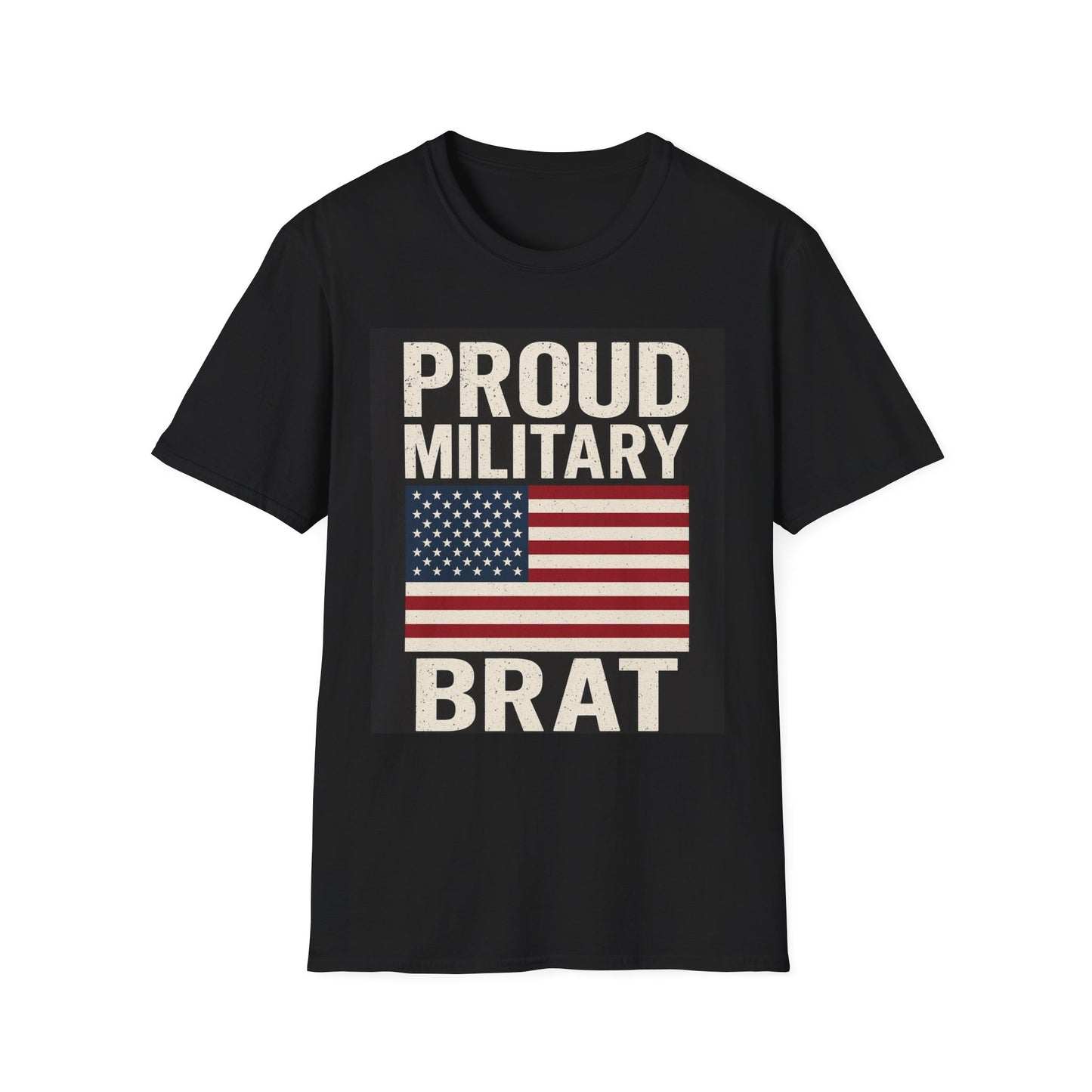 Proud Military Brat T-Shirt, Unisex Softstyle Tee, Patriotic Gift, Military Family Apparel, Comfortable Casual Wear, Support Our Troops