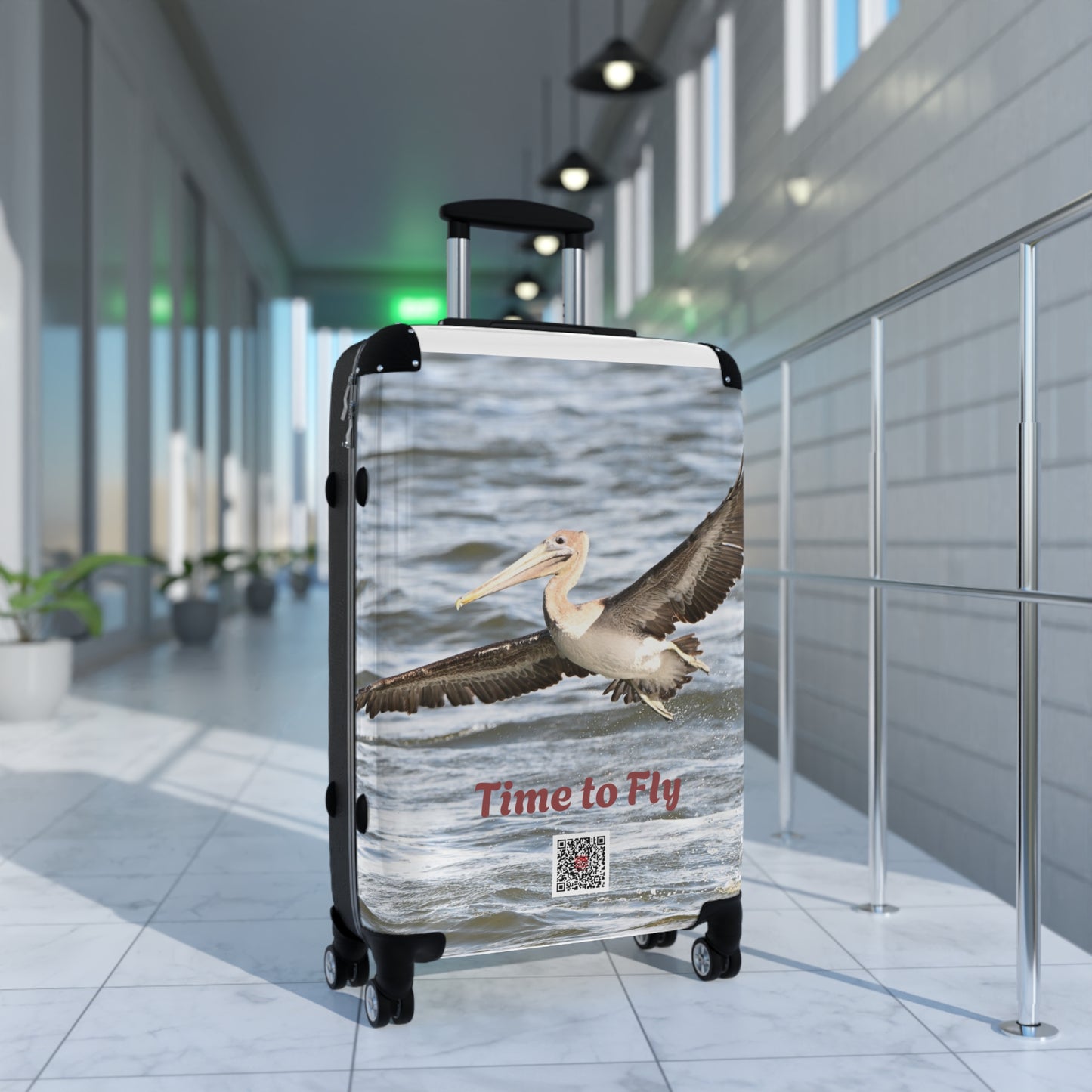 Travel Luggage with Custom Design - Time to Fly Suitcase, Personalized Baggage, Unique Travel Gear, Vacation Essentials, Gifts for Travelers