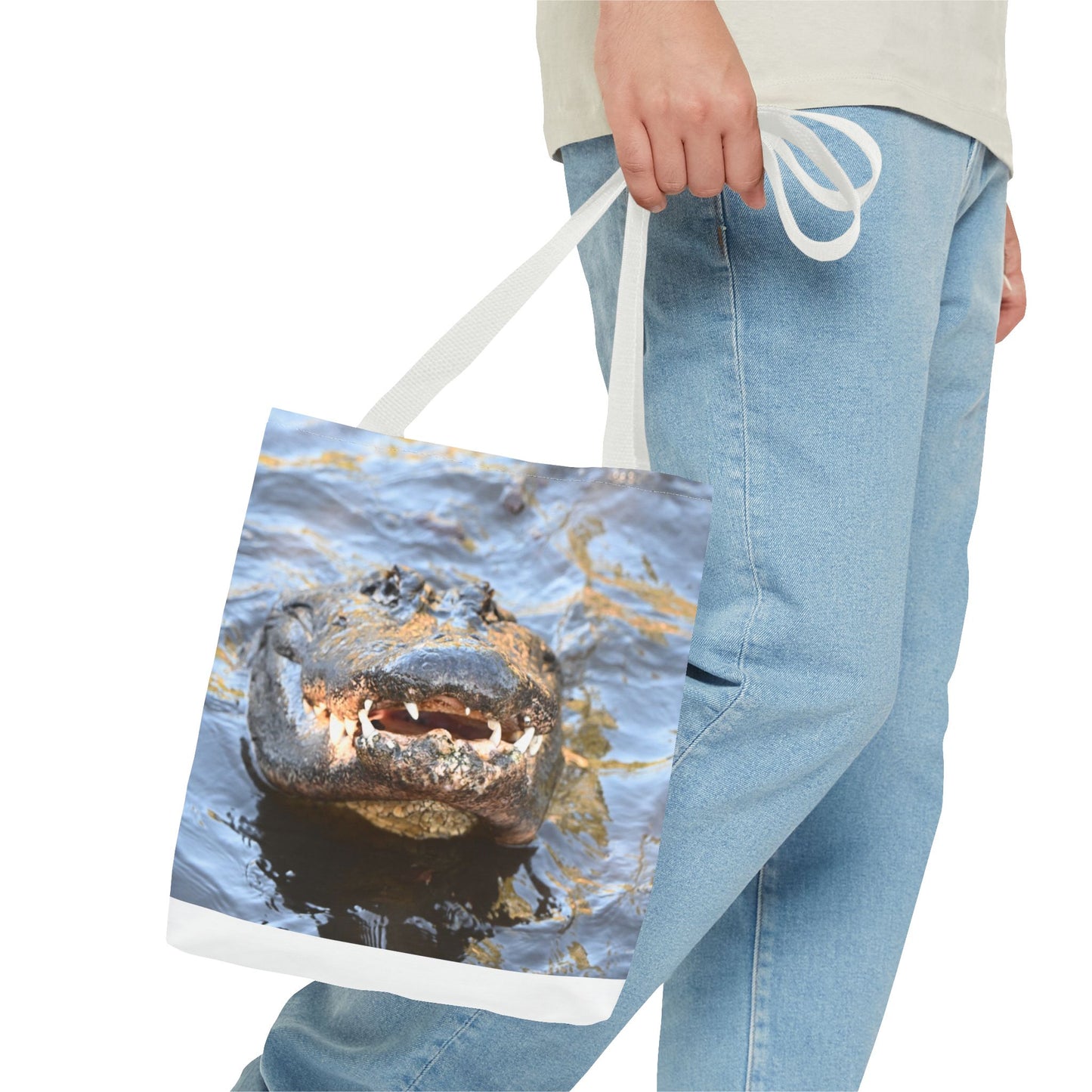 Alligator Print Tote Bag, Eco-Friendly Shopping Bag, Wildlife Lover Gift, Summer Essential, Beach Tote, Animal Lover Accessories