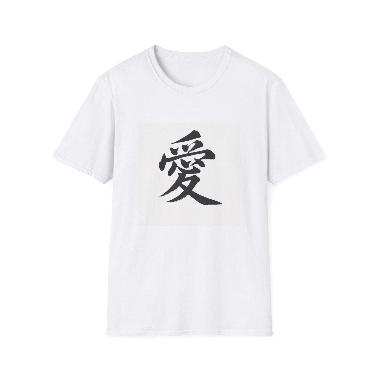 Japanese Love Symbol Unisex Softstyle T-Shirt, Casual Wear, Gift for Friends, Valentine's Day, Cultural Apparel, Streetwear