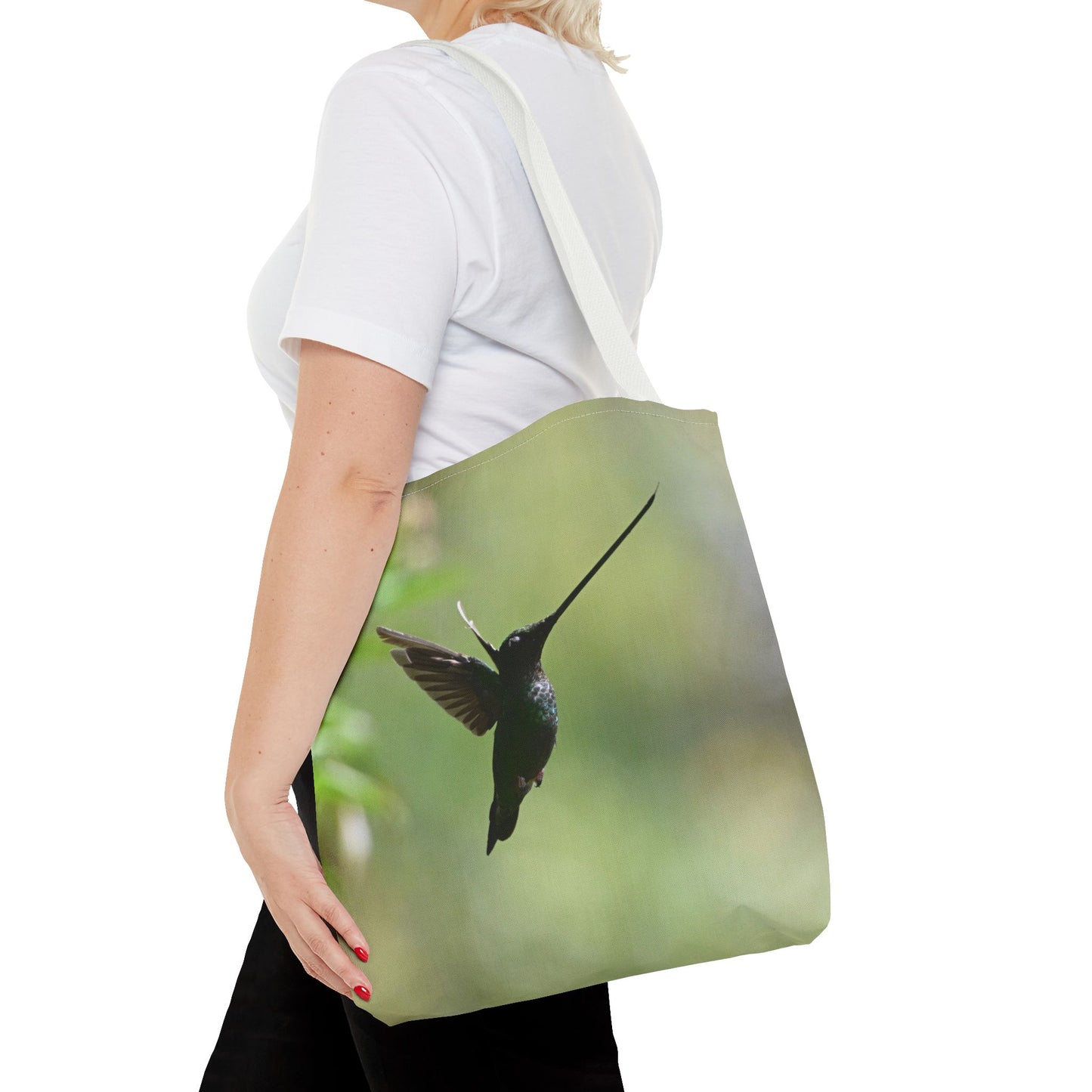 Hummingbird Tote Bag, Colorful Eco-Friendly Shopper, Summer Beach Bag, Floral Gift Bag, Lightweight Carry-All