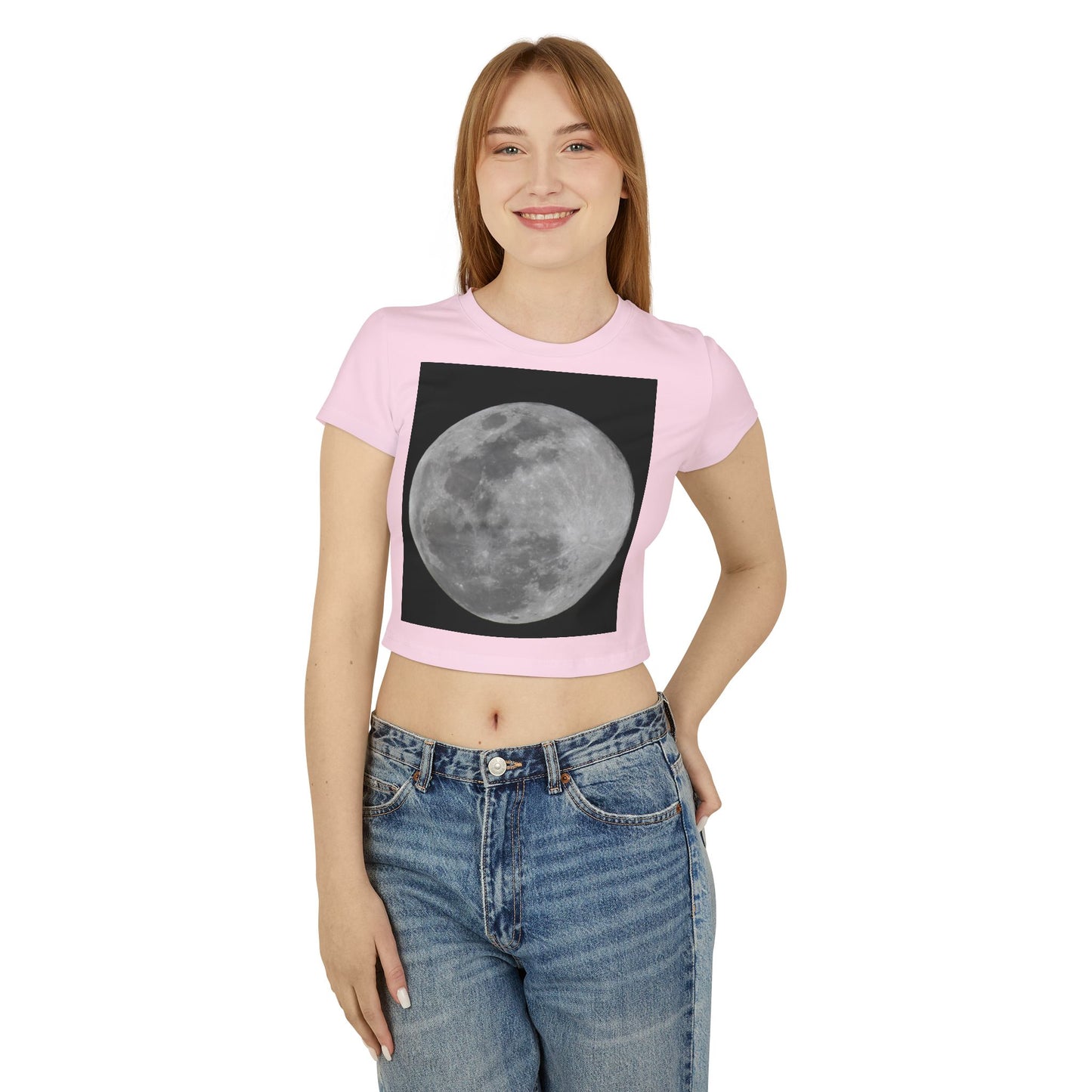 Moon Phase Women's Baby Tee, Cute Astronomy Shirt, Casual Summer Top, Gift for Nature Lovers, Lunar Design Tee