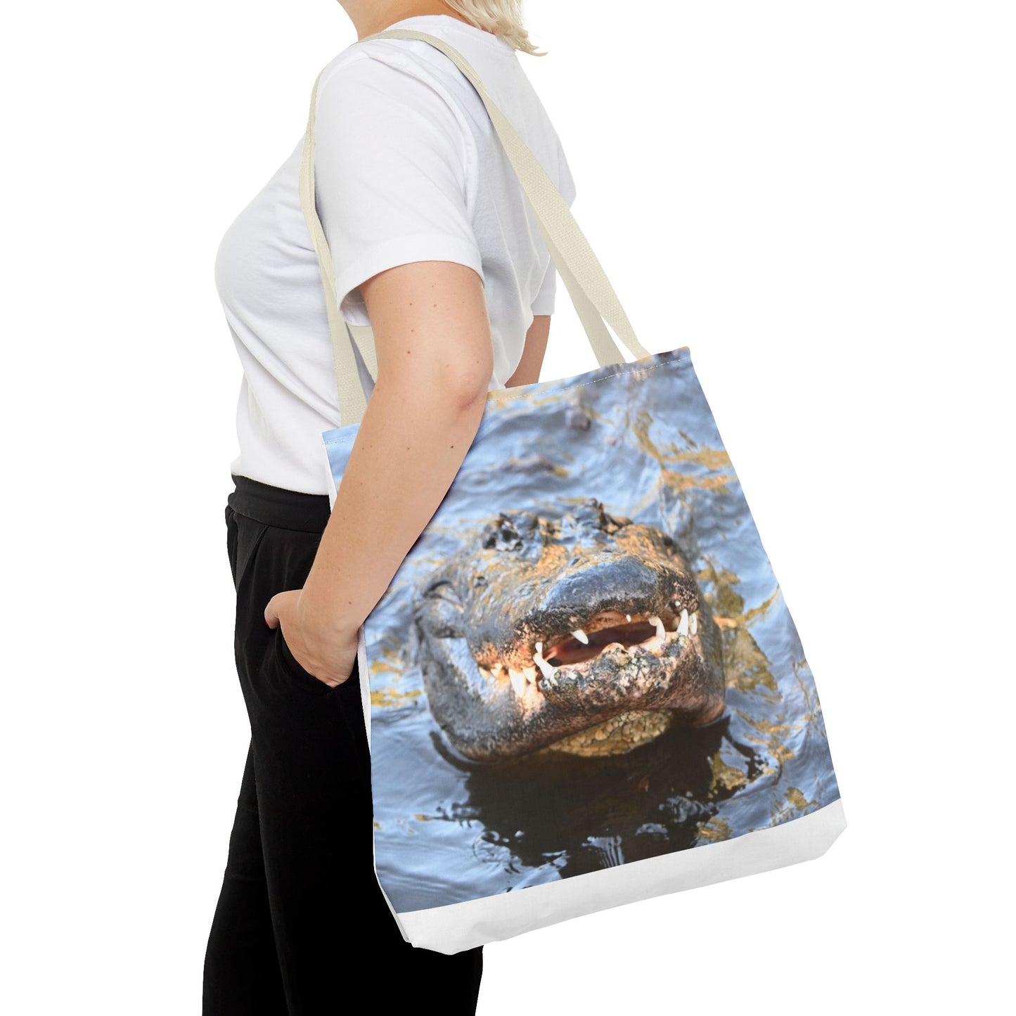 Alligator Print Tote Bag, Eco-Friendly Shopping Bag, Wildlife Lover Gift, Summer Essential, Beach Tote, Animal Lover Accessories