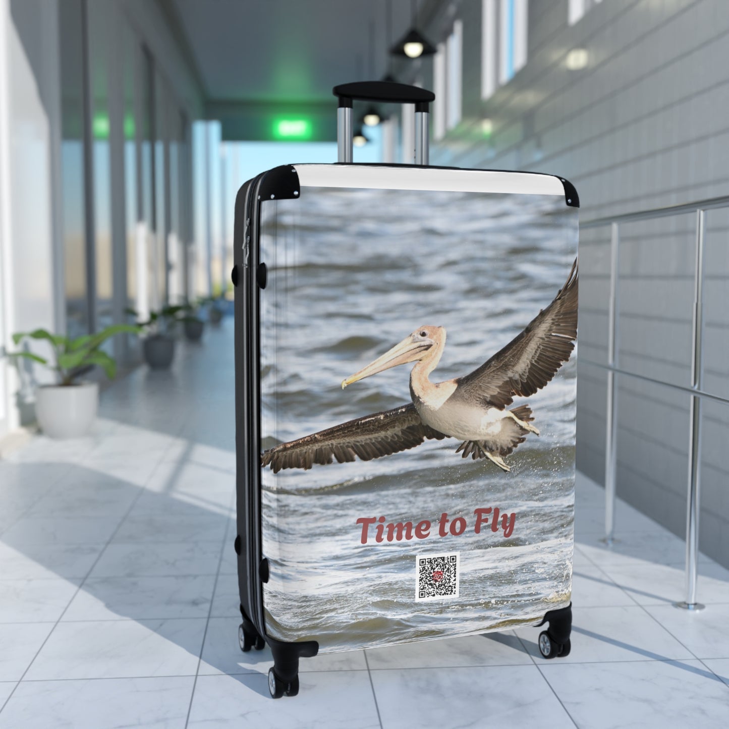 Travel Luggage with Custom Design - Time to Fly Suitcase, Personalized Baggage, Unique Travel Gear, Vacation Essentials, Gifts for Travelers