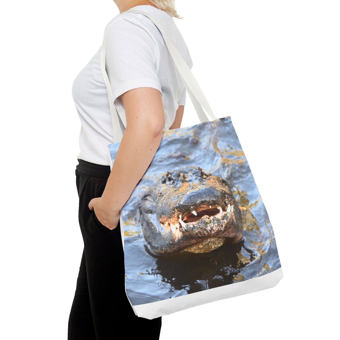 Alligator Print Tote Bag, Eco-Friendly Shopping Bag, Wildlife Lover Gift, Summer Essential, Beach Tote, Animal Lover Accessories