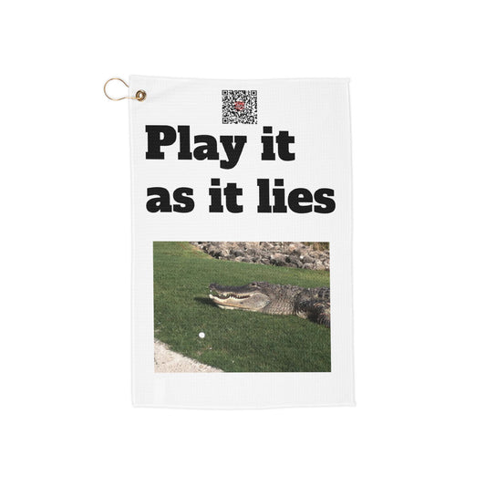 Funny Golf Towel, Play It As It Lies, Golf Accessories for Golf Lovers, Gag Gift for Golfers, Unique Golfing Towels