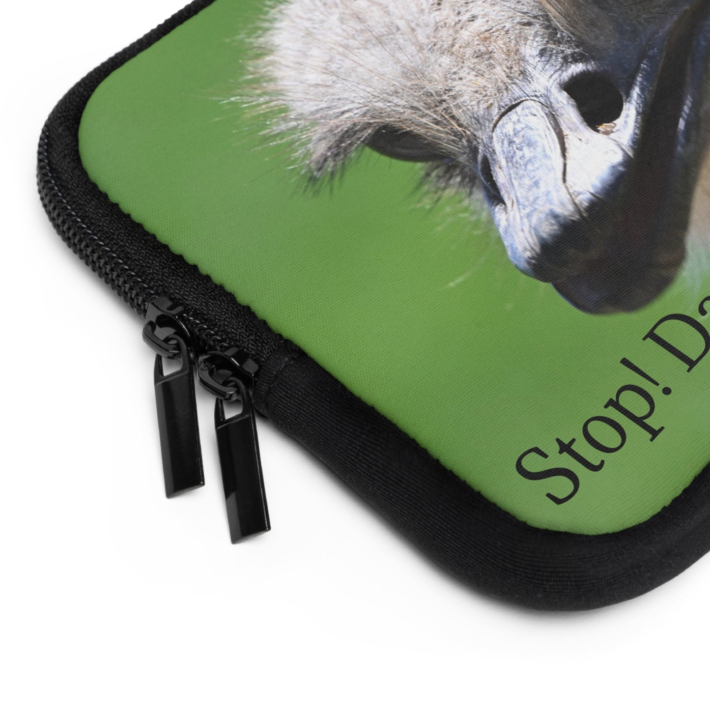 Ostrich Laptop Sleeve - Stop! Data Time! Funny Tech Accessory, Computer Case, Unique Gift for Students & Professionals, Quirky Office Decor