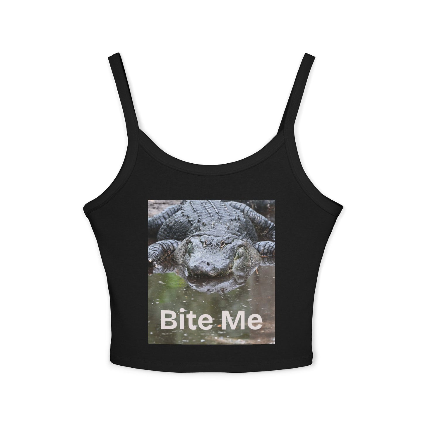 Sassy Cropped Tank Top, Bite Me Graphic Top, Summer Casual Wear, Trendy Women’s Shirt, Perfect for BBQs and Vacations