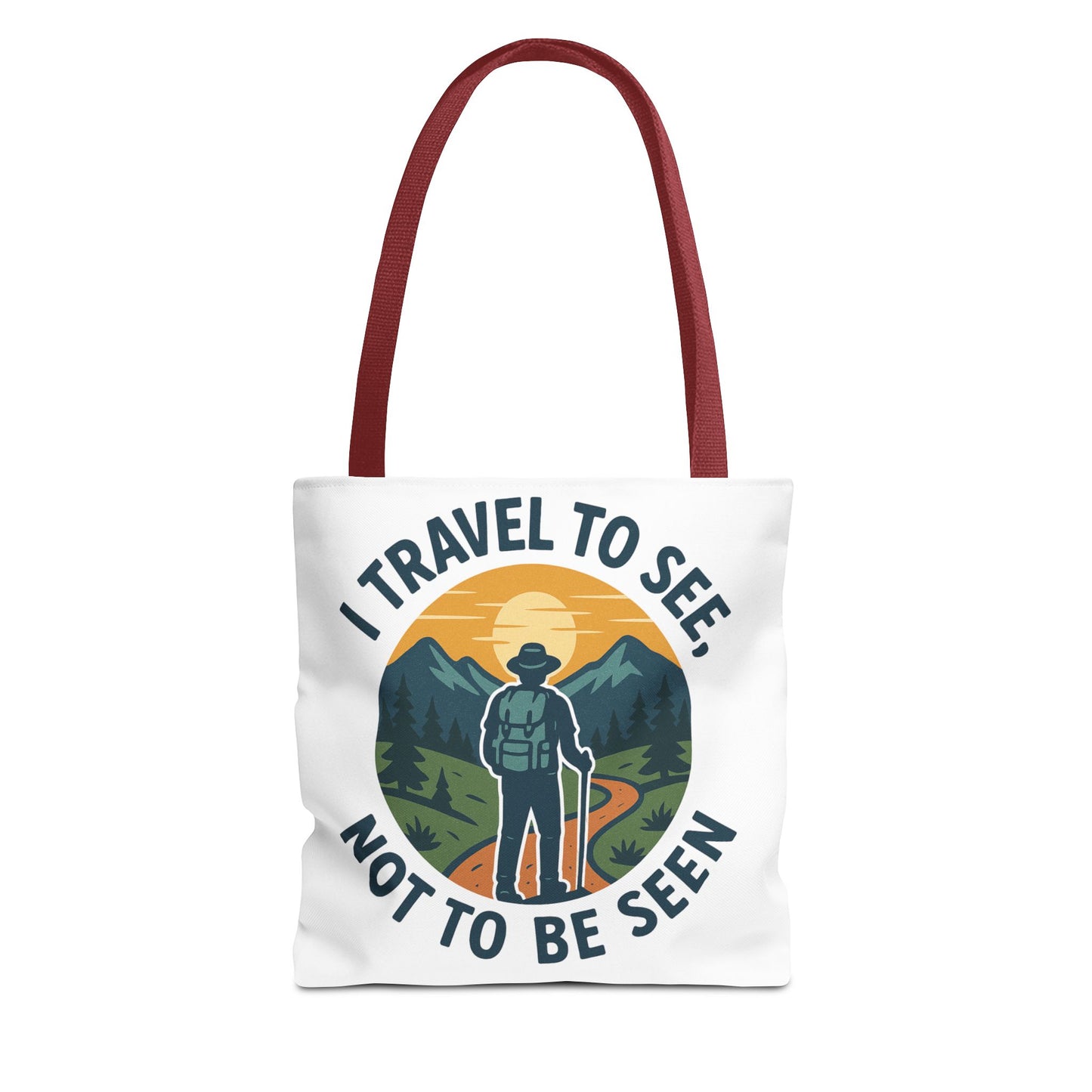 Adventurous Travel Tote Bag - 'I Travel to See, Not to Be Seen' - Ideal for Hiking, Camping, Road Trips, Gifts for Outdoor Lovers
