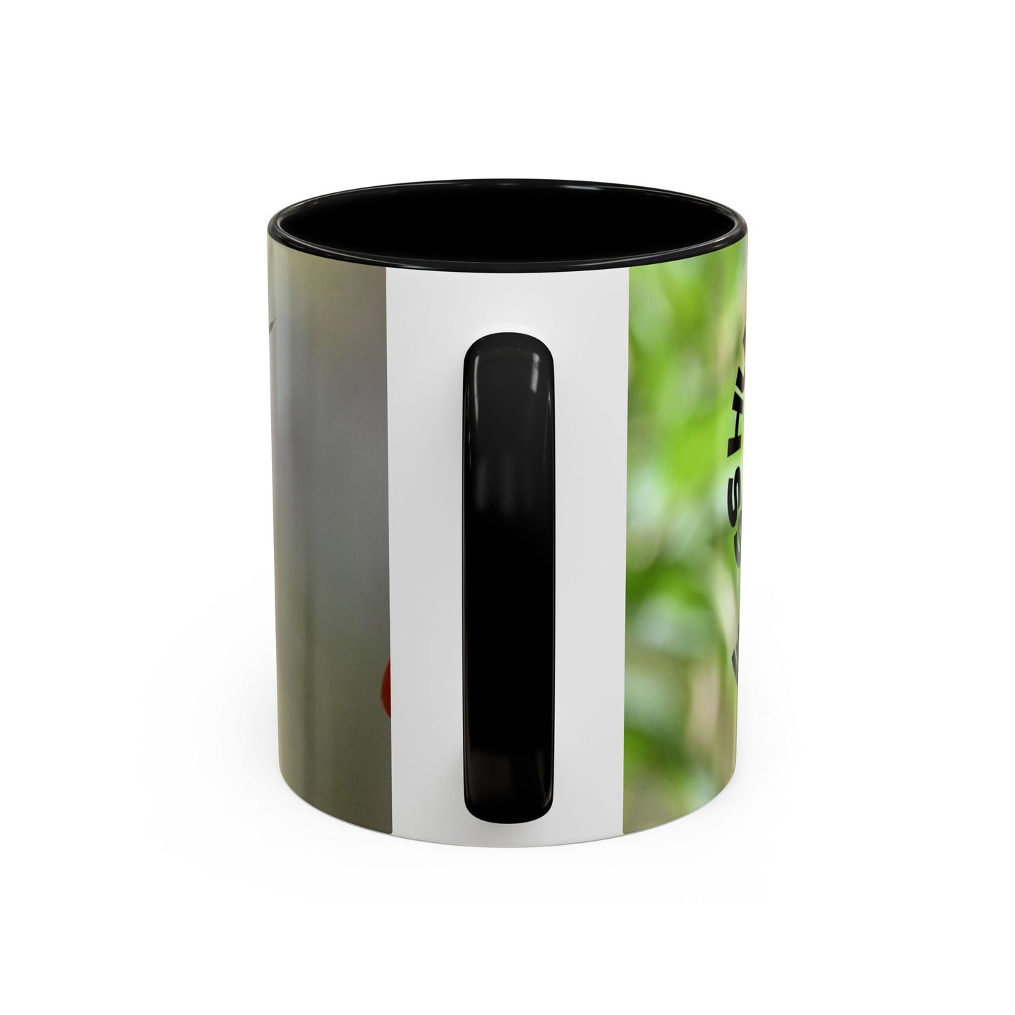 Hummingbird Accent Coffee Mug – 11/15oz Ceramic Mug with Black Interior & Handle