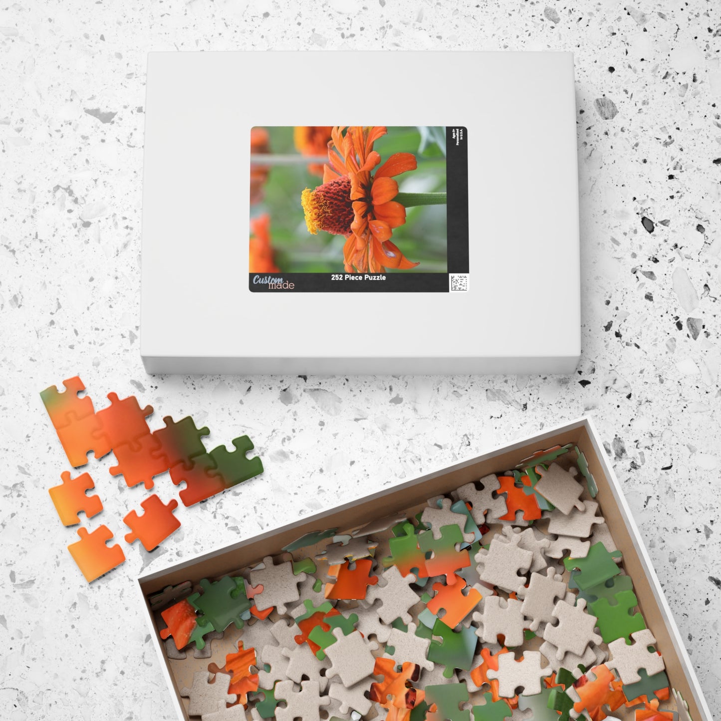Zinnia Bloom Jigsaw Puzzle — 110/252/520/1014-Piece Floral Puzzle for Relaxation & Gifts