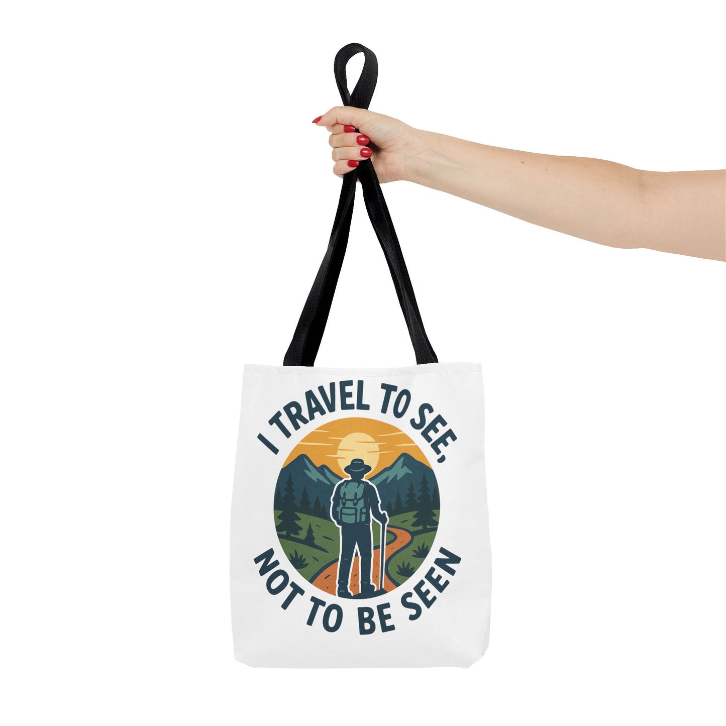 Adventurous Travel Tote Bag - 'I Travel to See, Not to Be Seen' - Ideal for Hiking, Camping, Road Trips, Gifts for Outdoor Lovers