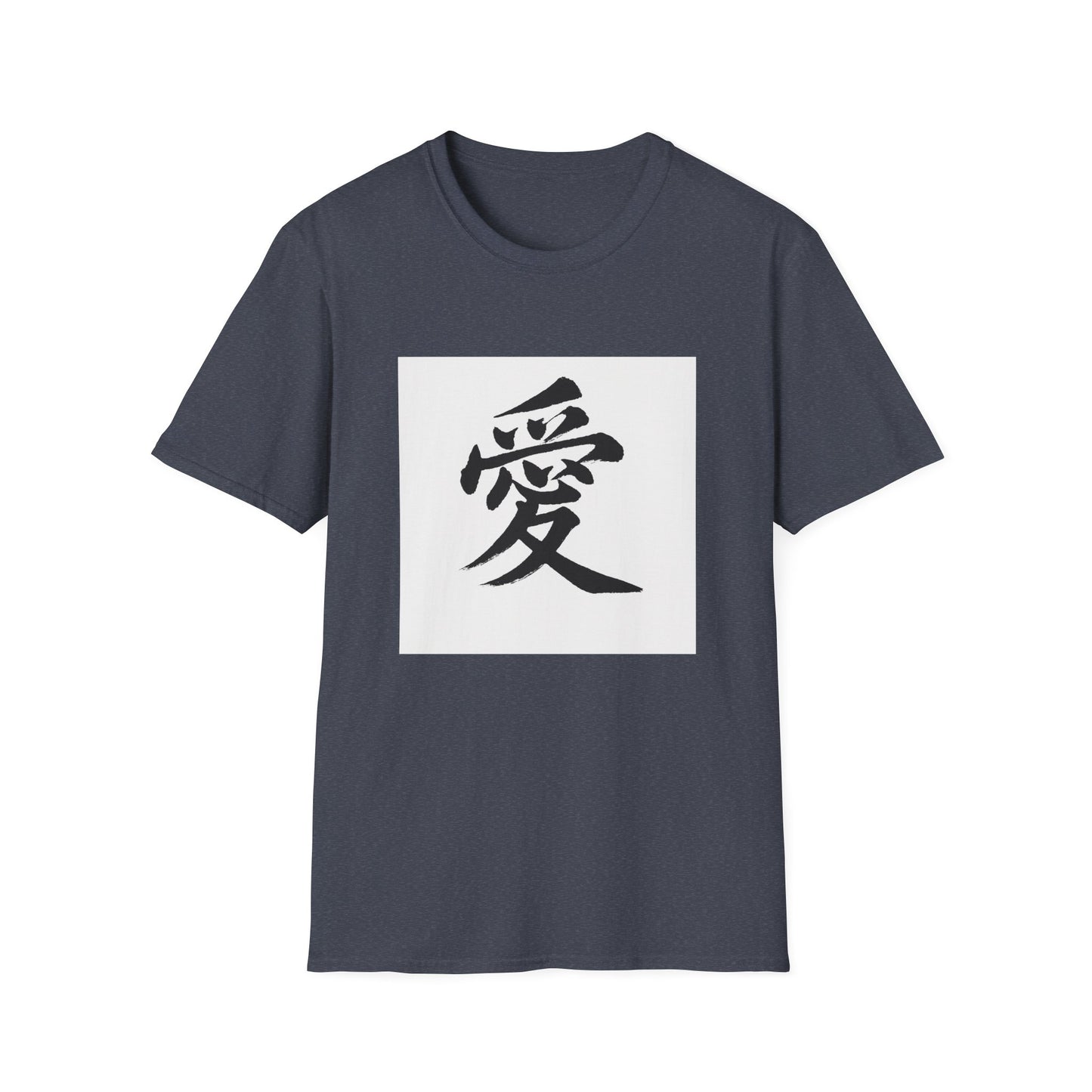 Japanese Love Symbol Unisex Softstyle T-Shirt, Casual Wear, Gift for Friends, Valentine's Day, Cultural Apparel, Streetwear