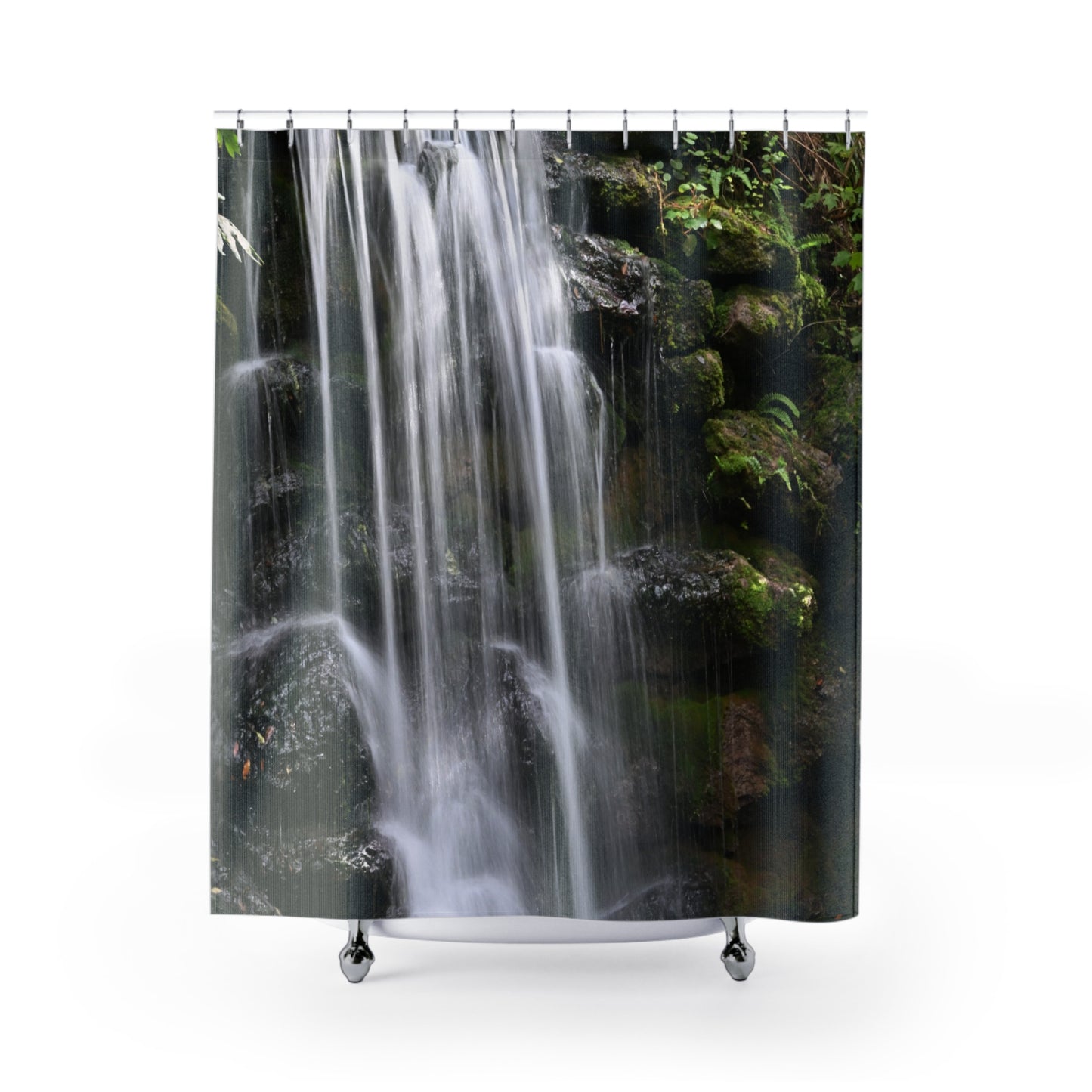 Serene Waterfall Shower Curtain - Tranquil Bathroom Decor, Nature-Inspired Home Accents, Relaxing Gift, Spa Vibes