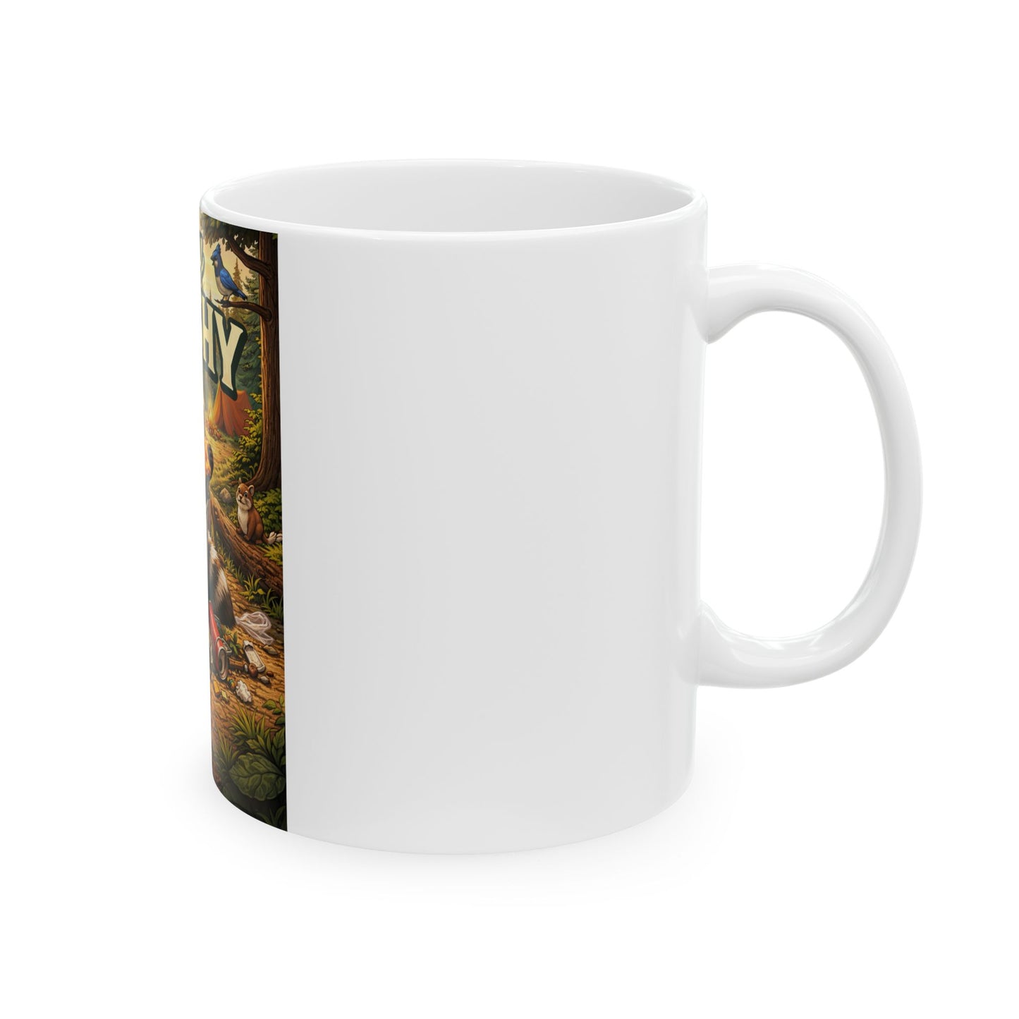 Stay Trashy Raccoon Mug — Funny Ceramic Coffee Cup (11oz, 15oz)
