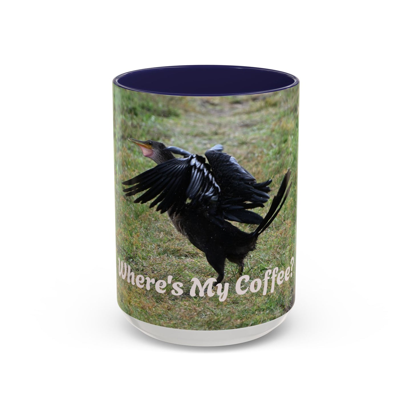 Where's My Coffee? Accent Coffee Mug – Funny Crow Bird Coffee Cup (11/15oz)