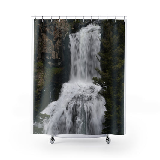 Nature-Inspired Shower Curtain, Waterfall Design, Boho Bathroom Decor, Home Accessories, Gift for Nature Lovers, Unique Bathroom Style