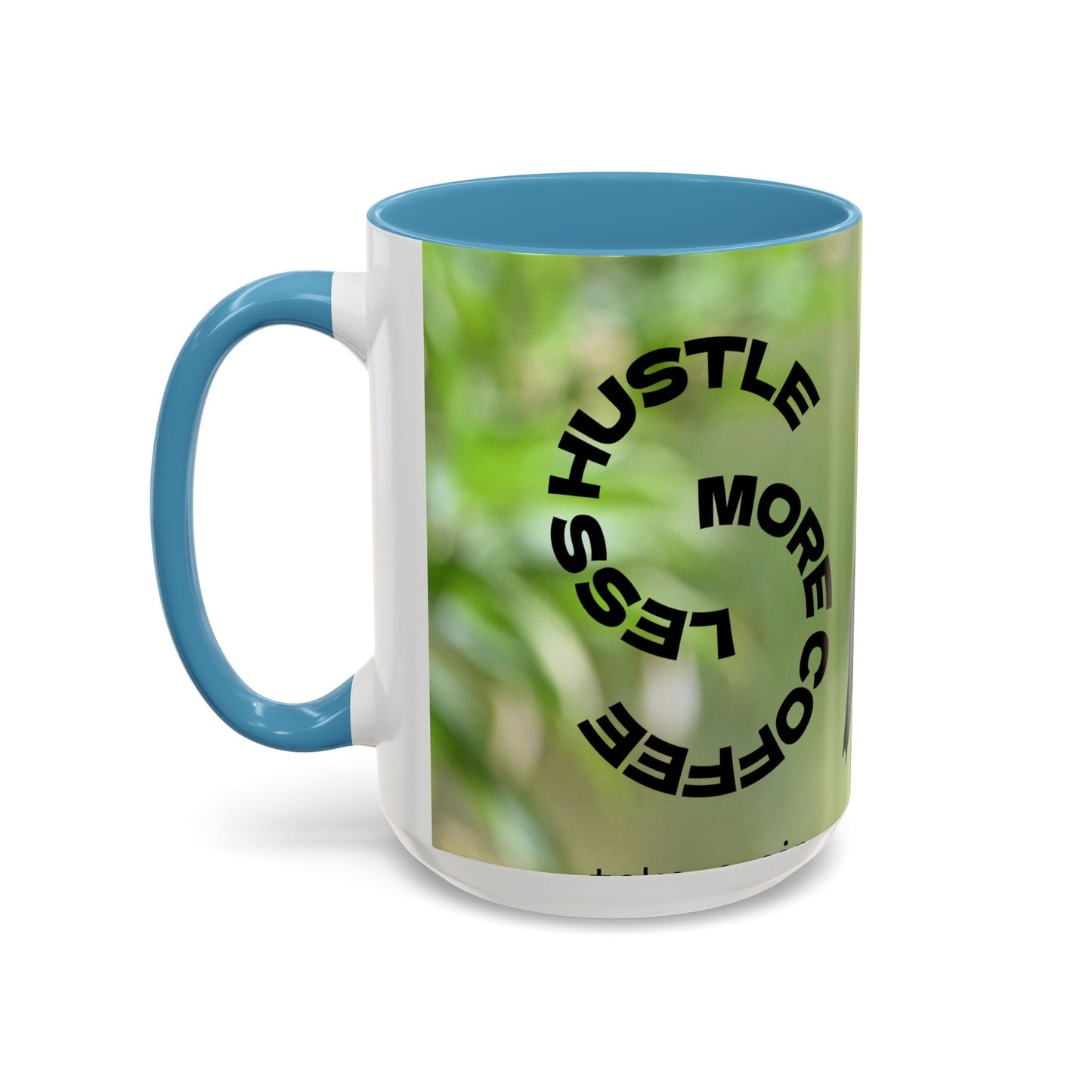 Hummingbird Accent Coffee Mug – 11/15oz Ceramic Mug with Black Interior & Handle