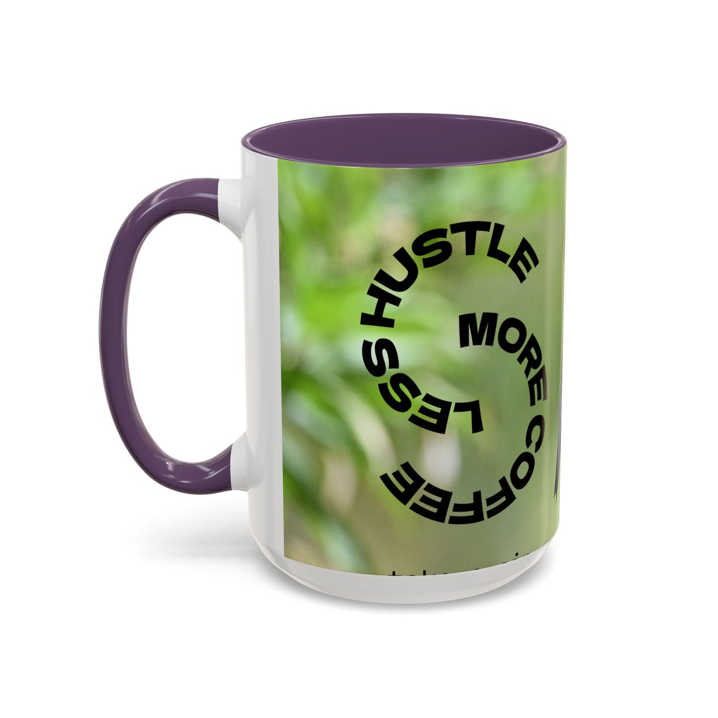 Hummingbird Accent Coffee Mug – 11/15oz Ceramic Mug with Black Interior & Handle