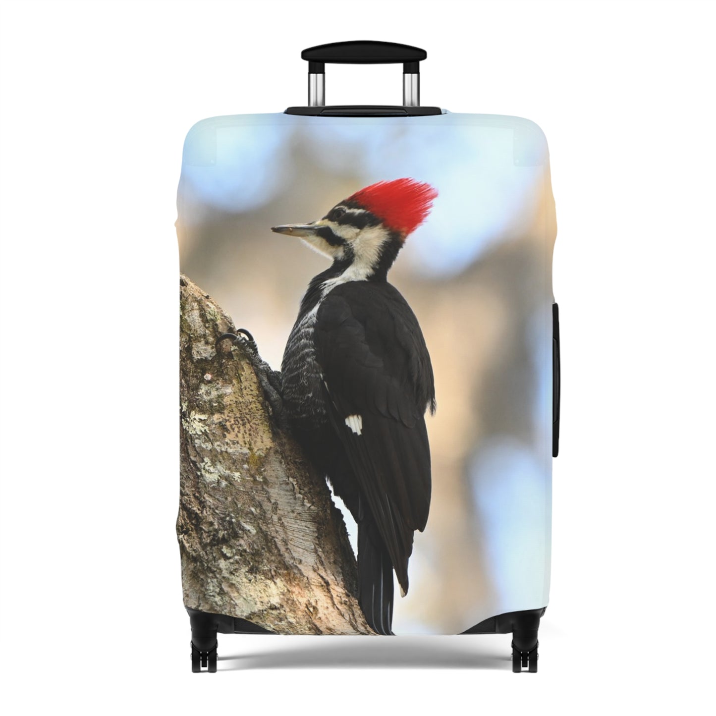 Pileated Woodpecker Luggage Cover — Wildlife Travel Suitcase Protector