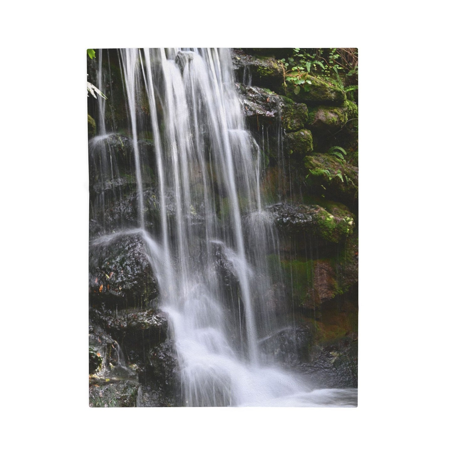 Waterfall Velveteen Plush Blanket – Cozy Nature Print Throw