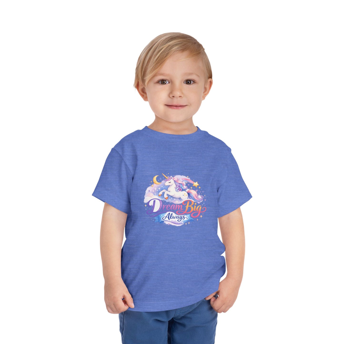 Toddler Tee — Dream Big Always Unicorn Graphic