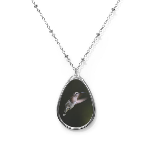 Nature-Inspired Oval Pendant Necklace, Bird Jewelry, Thoughtful Gift, Everyday Wear, Mother's Day, Nature Lover