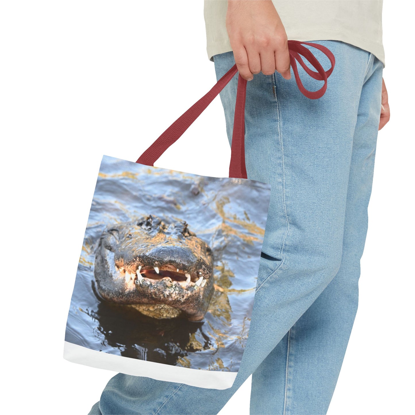 Alligator Print Tote Bag, Eco-Friendly Shopping Bag, Wildlife Lover Gift, Summer Essential, Beach Tote, Animal Lover Accessories