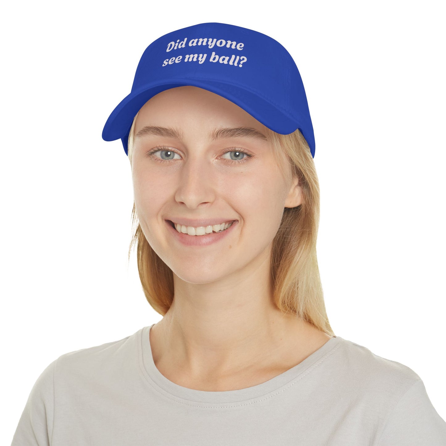 Playful Red Baseball Cap - "Did anyone see my ball?" Hat, Fun Gift for Sports Lovers, Casual Wear, Outdoor Activities, Unique Statement Cap