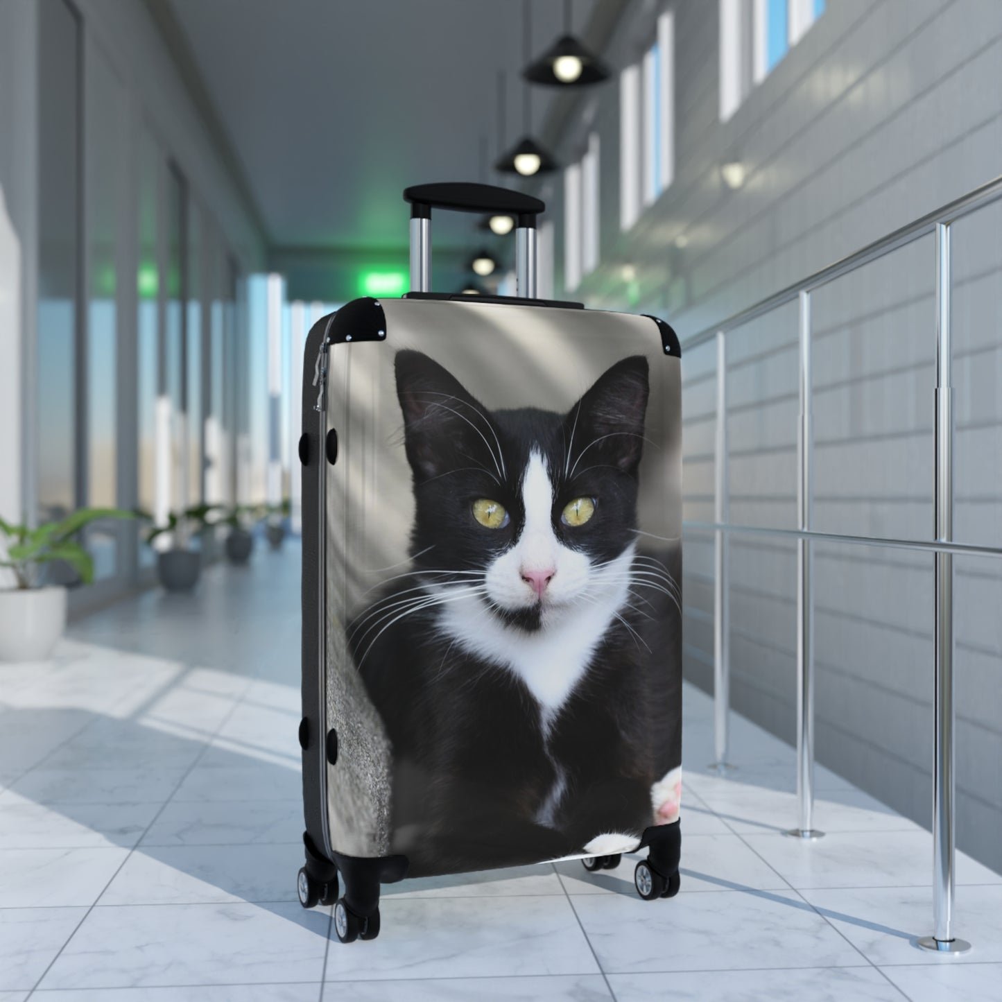 Tuxedo Cat Carry-On Suitcase – Cute Black & White Cat Travel Luggage