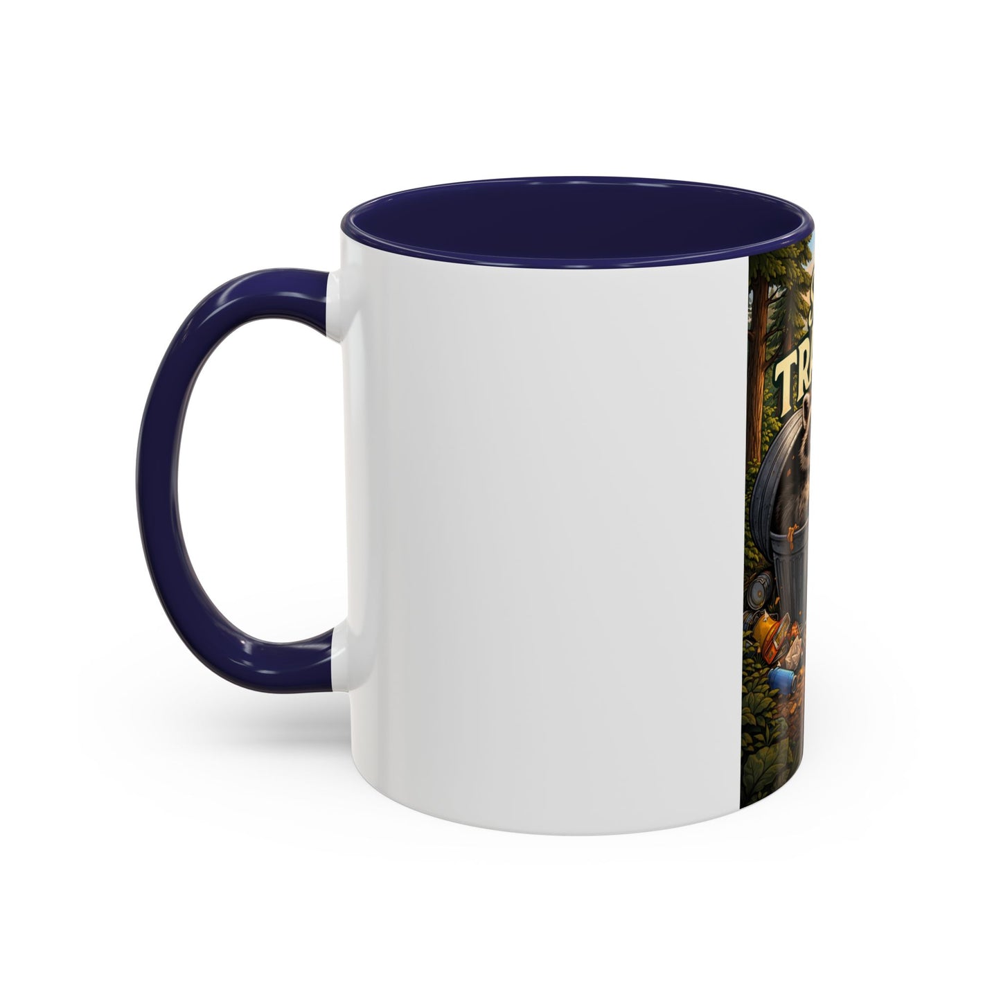 Stay Trashy Coffee Mug — Funny Raccoon Trash Can Design, Novelty Gift for Friends & Family