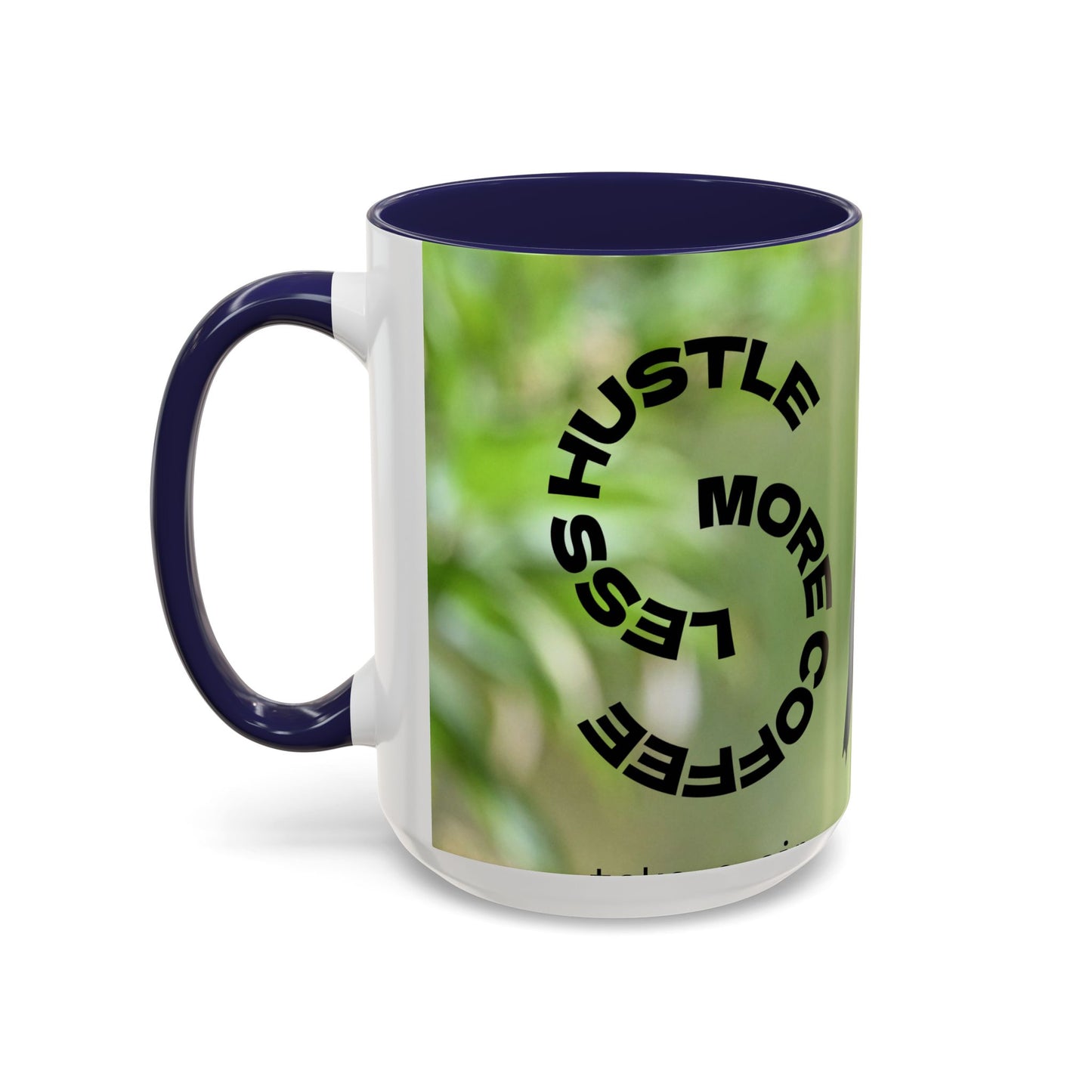 Hummingbird Accent Coffee Mug – 11/15oz Ceramic Mug with Black Interior & Handle