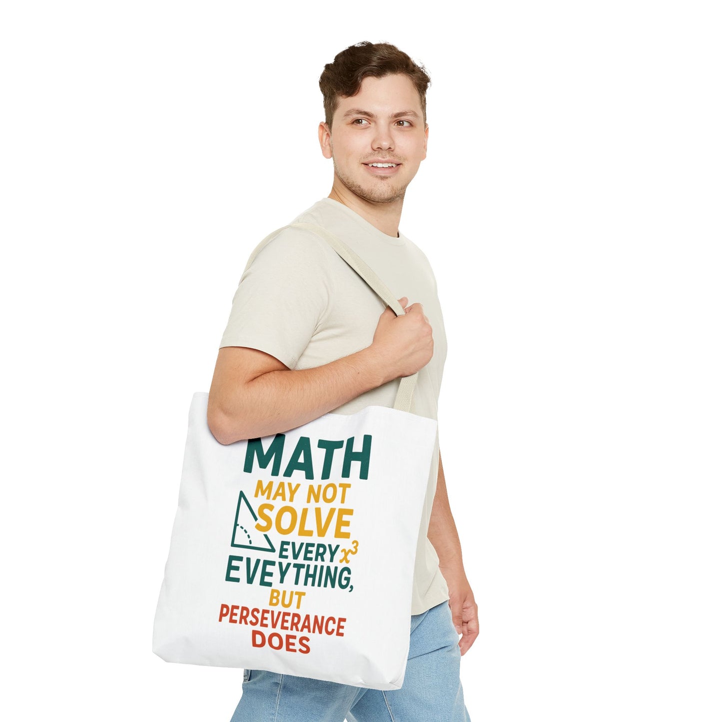 Inspirational Math Tote Bag, Motivational Carry-all, Teacher's Gift, Student Accessory, Study Essentials, QR Code Bag