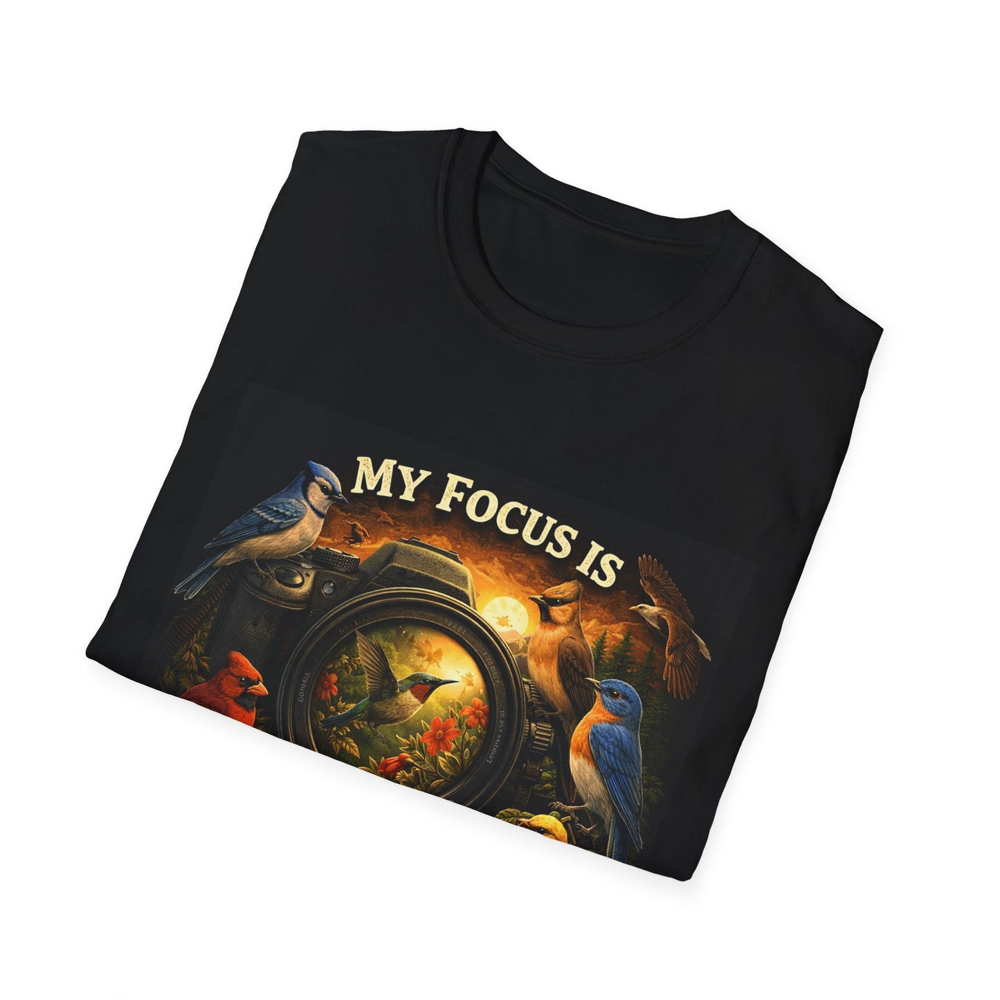 My Focus Is Birds T-Shirt — Vintage Birdwatching Tee