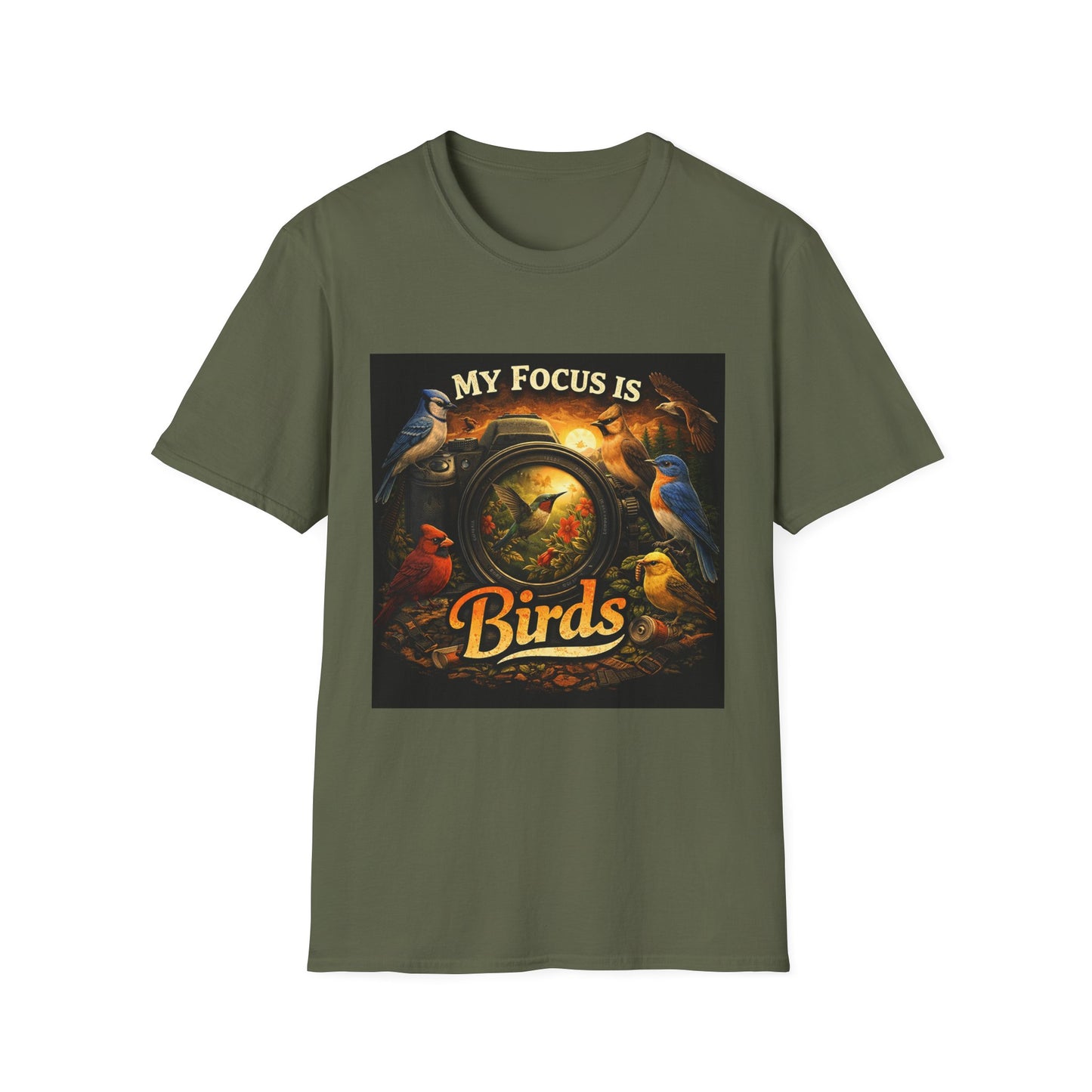 My Focus Is Birds T-Shirt — Vintage Birdwatching Tee