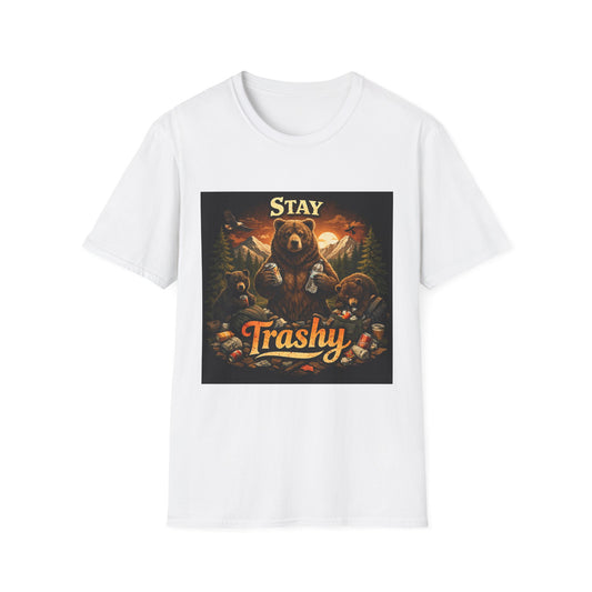 Stay Trashy Bear T-Shirt – Funny Vintage Camping Graphic Tee