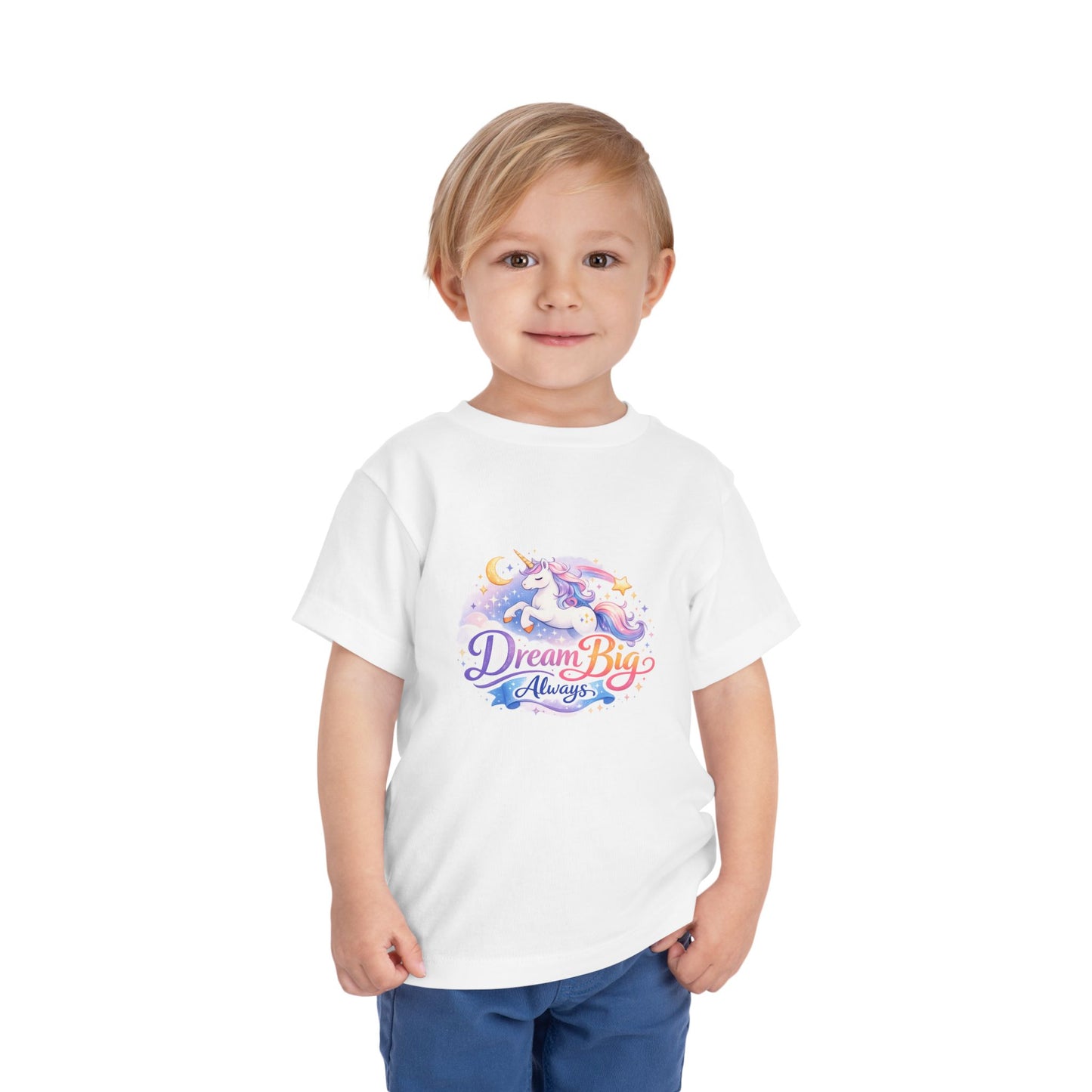 Toddler Tee — Dream Big Always Unicorn Graphic