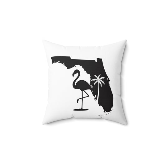 Florida Flamingo Square Pillow, Coastal Home Decor, Beach House Accent, Gifts for Florida Lovers, Tropical Decor, Summer Vibes