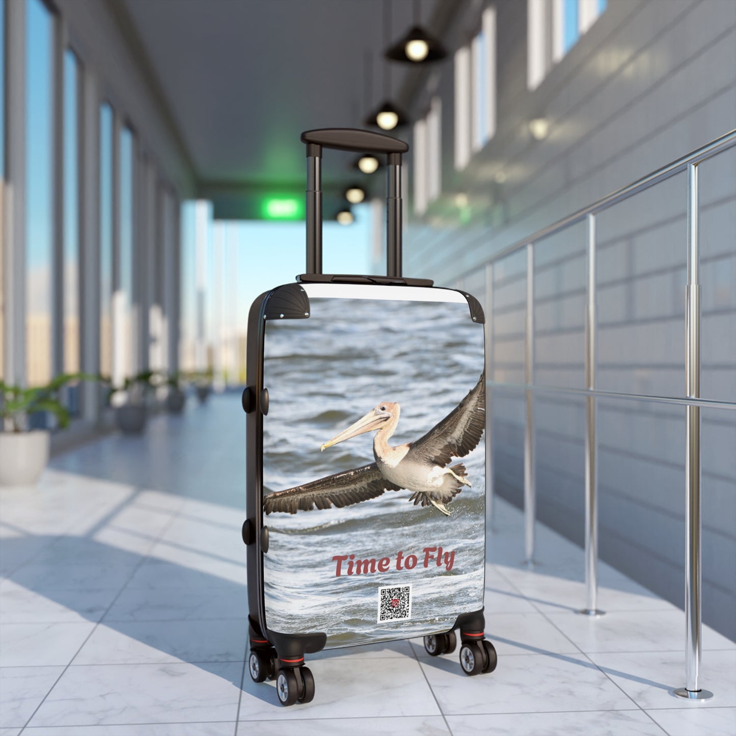 Travel Luggage with Custom Design - Time to Fly Suitcase, Personalized Baggage, Unique Travel Gear, Vacation Essentials, Gifts for Travelers
