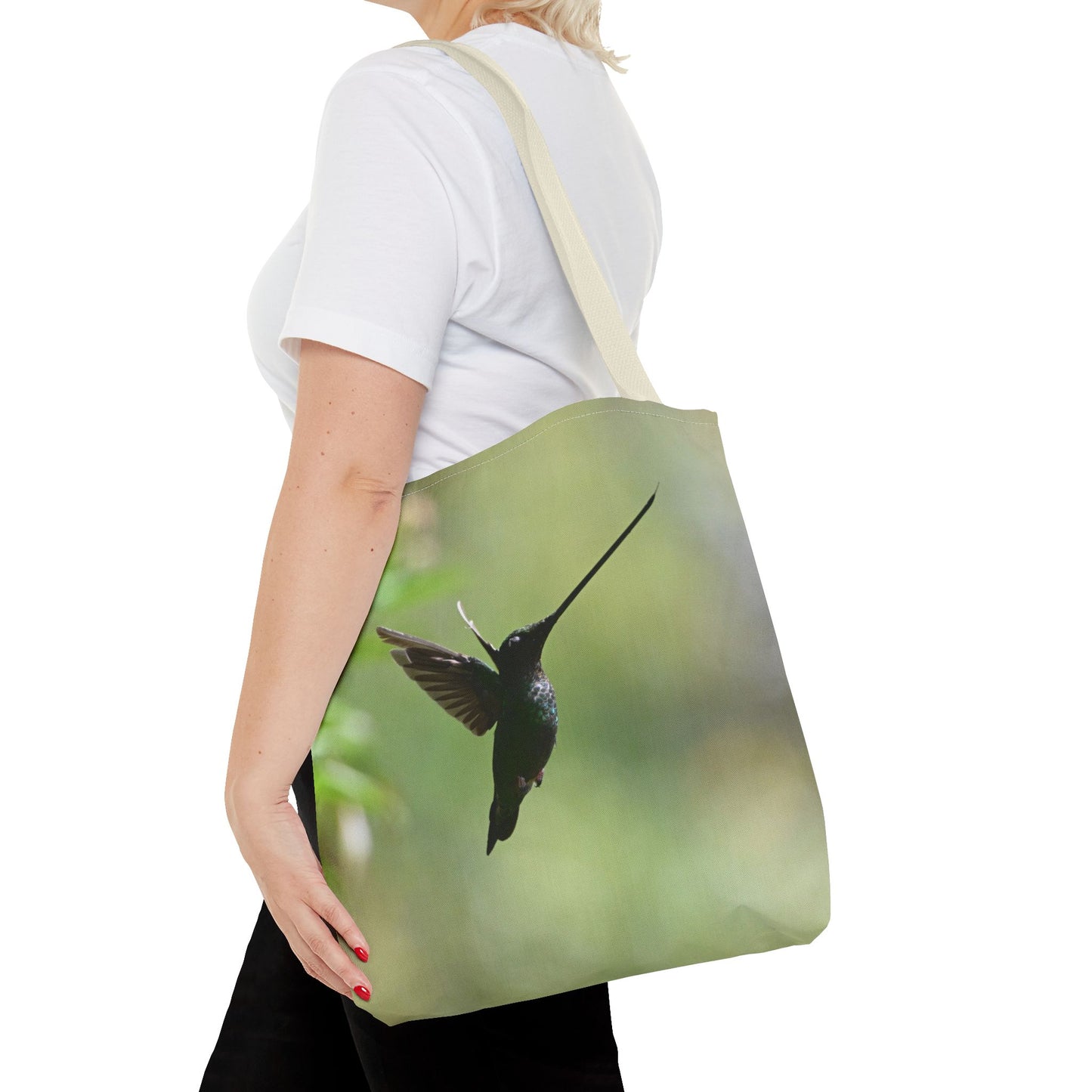 Hummingbird Tote Bag, Colorful Eco-Friendly Shopper, Summer Beach Bag, Floral Gift Bag, Lightweight Carry-All