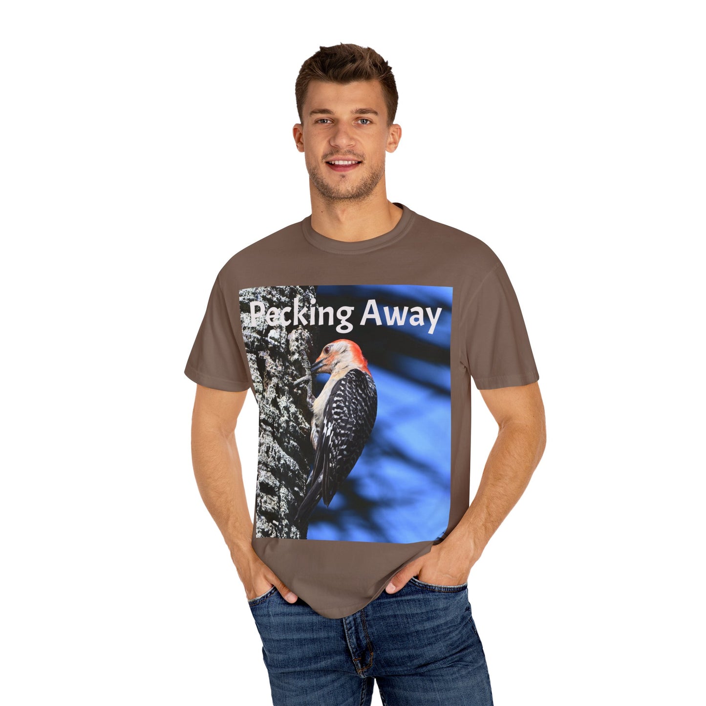 Nature Lover's Unisex T-Shirt - Eco-Friendly Tee with 'Pecking Away' Design, Gift for Birdwatchers, Nature Gifts, Casual Wear, [...]